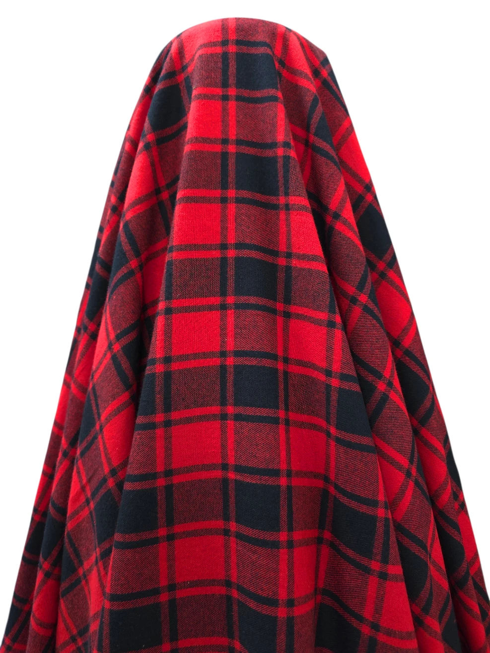 Flanel din bumbac carouri rosu si negru