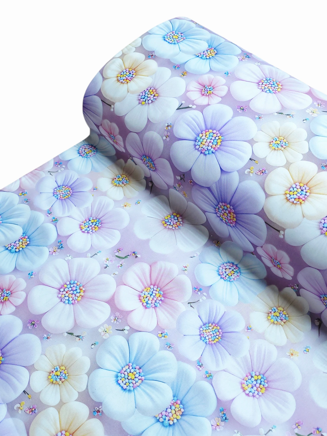 Bumbac ranforce premium Pastel Daisy Bloom