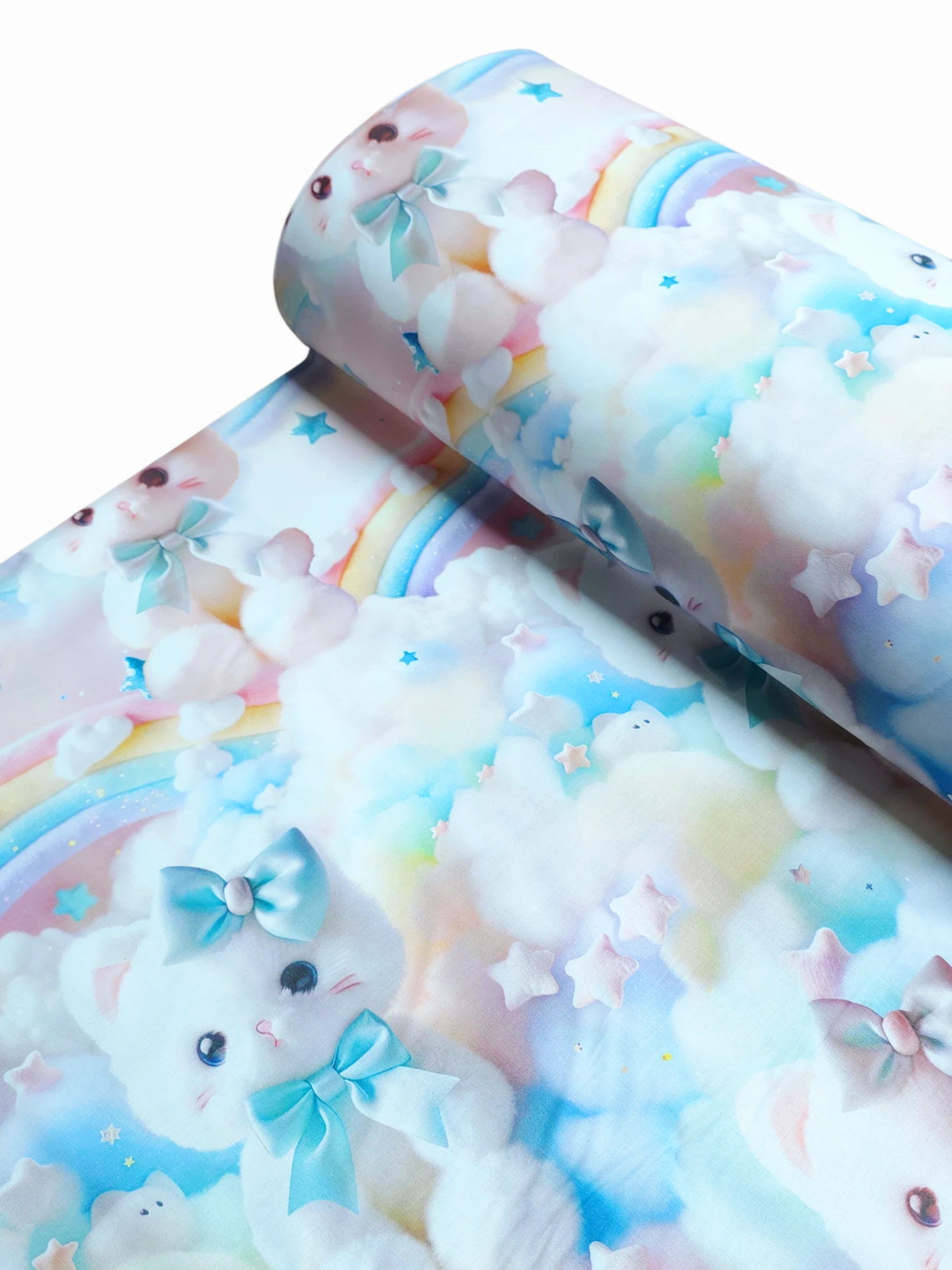 Bumbac ranforce premium Dreamy Kitty Clouds