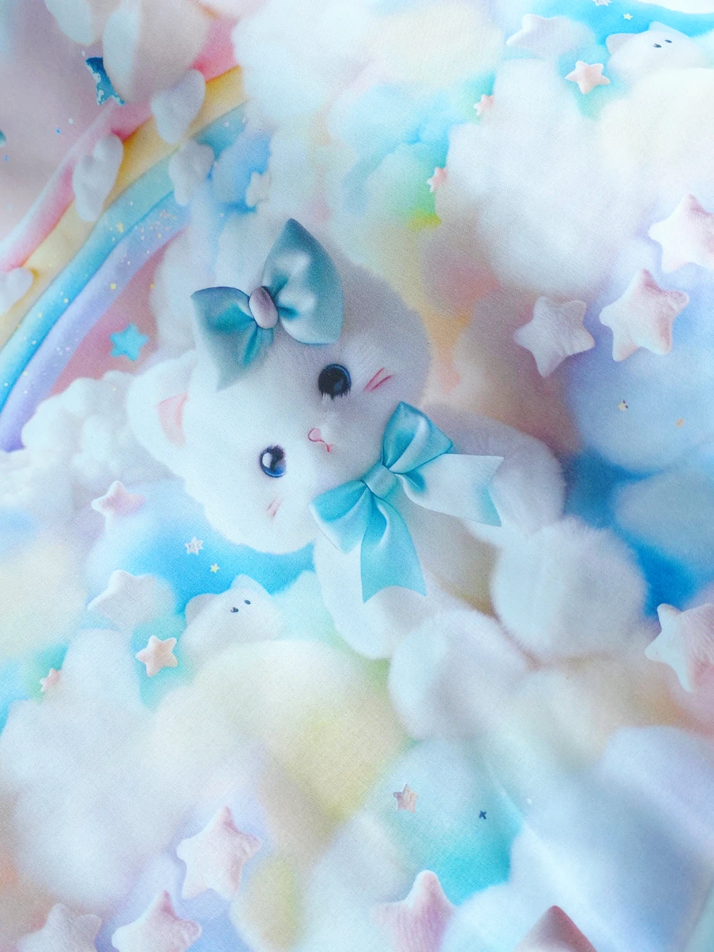 Bumbac ranforce premium Dreamy Kitty Clouds