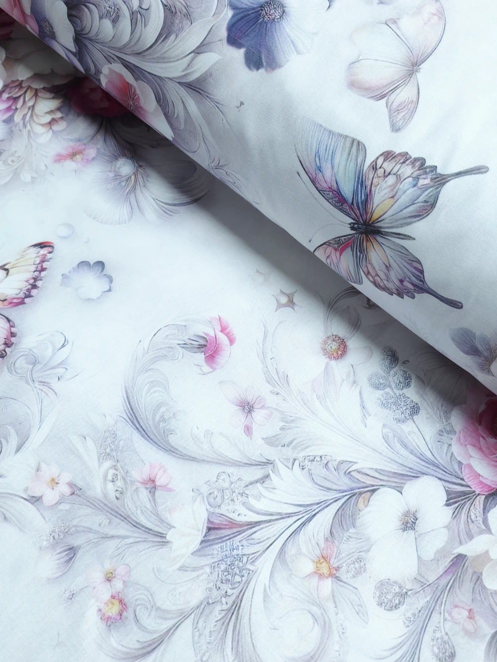 Bumbac ranforce premium Butterfly Blossom Whisper
