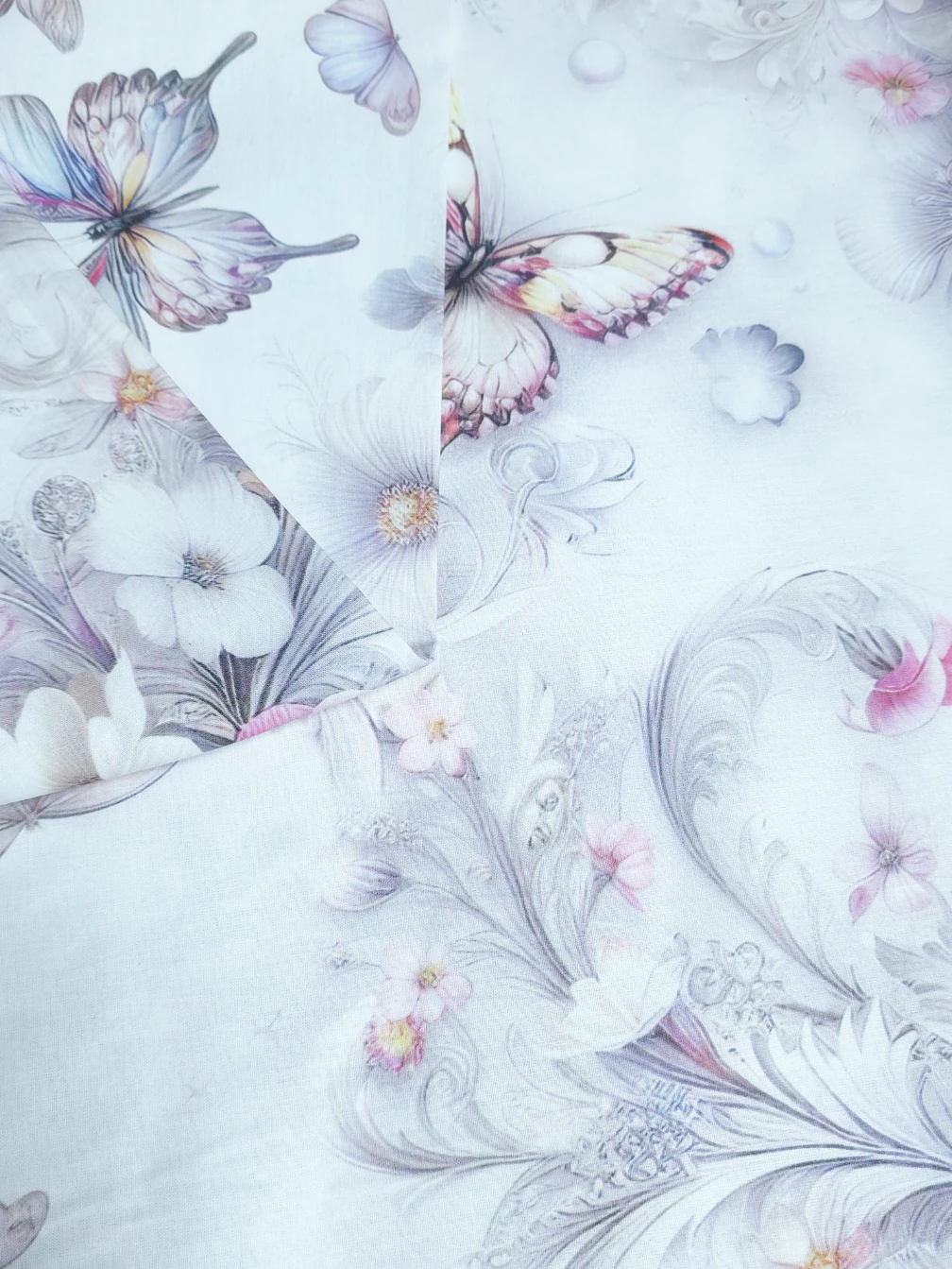 Bumbac ranforce premium Butterfly Blossom Whisper