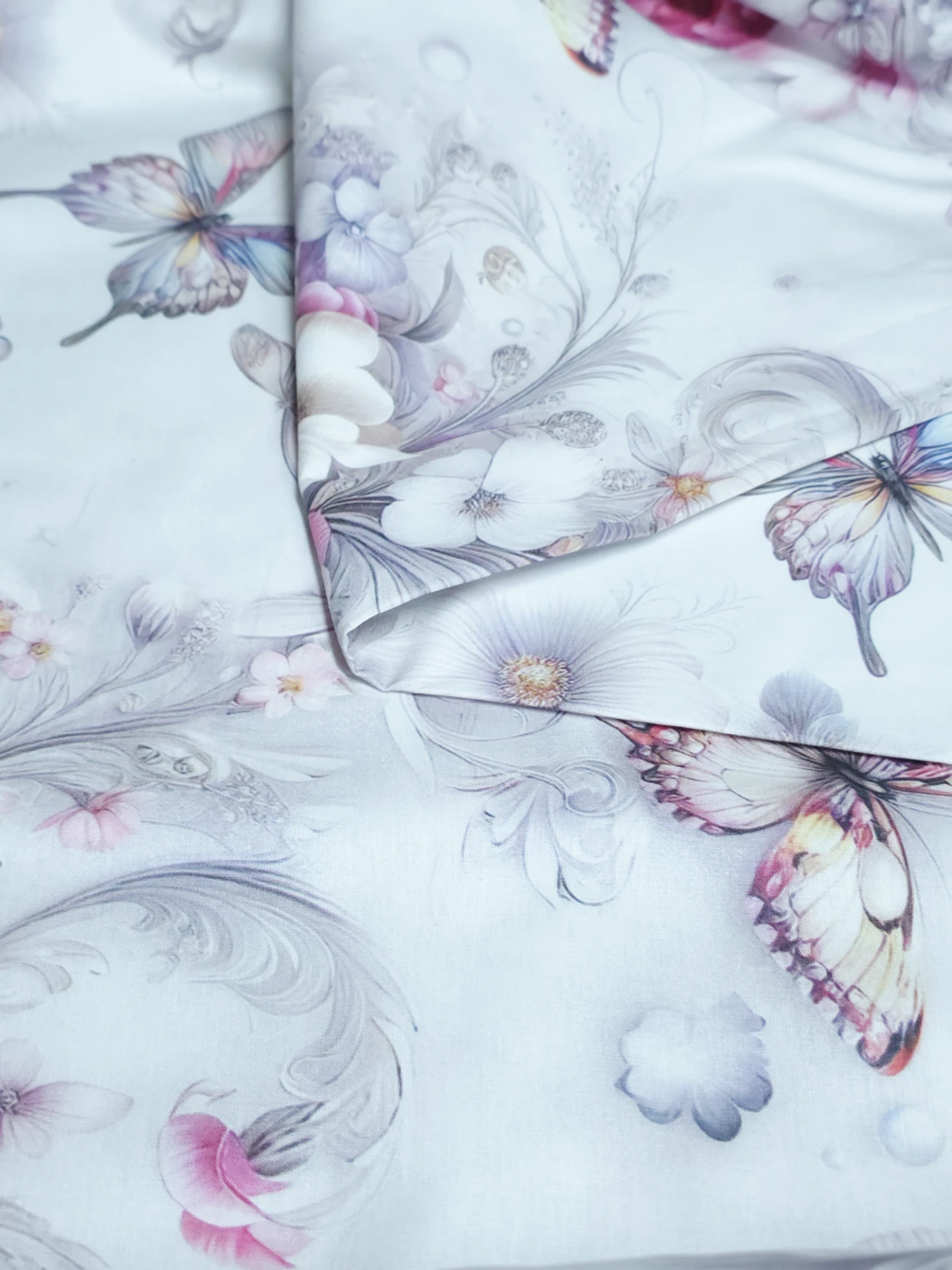 Bumbac ranforce premium Butterfly Blossom Whisper