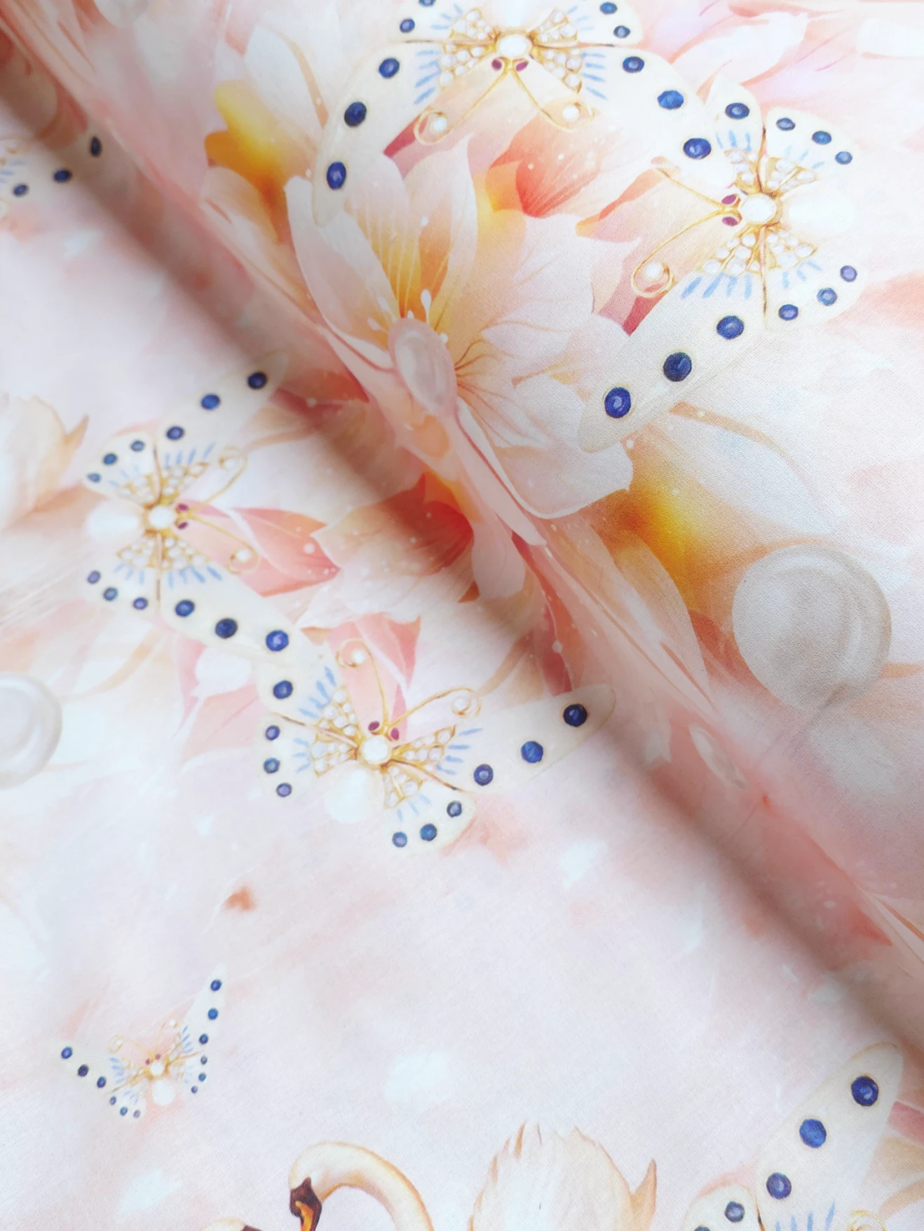 Bumbac ranforce premium Swan Grace Bloom