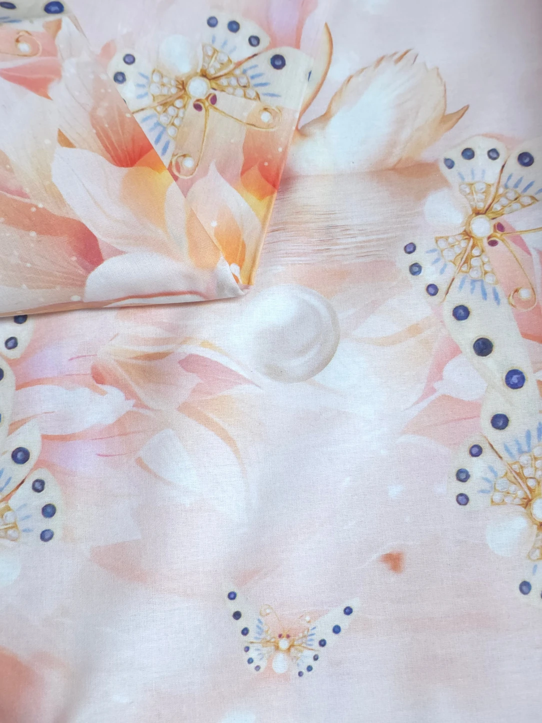 Bumbac ranforce premium Swan Grace Bloom