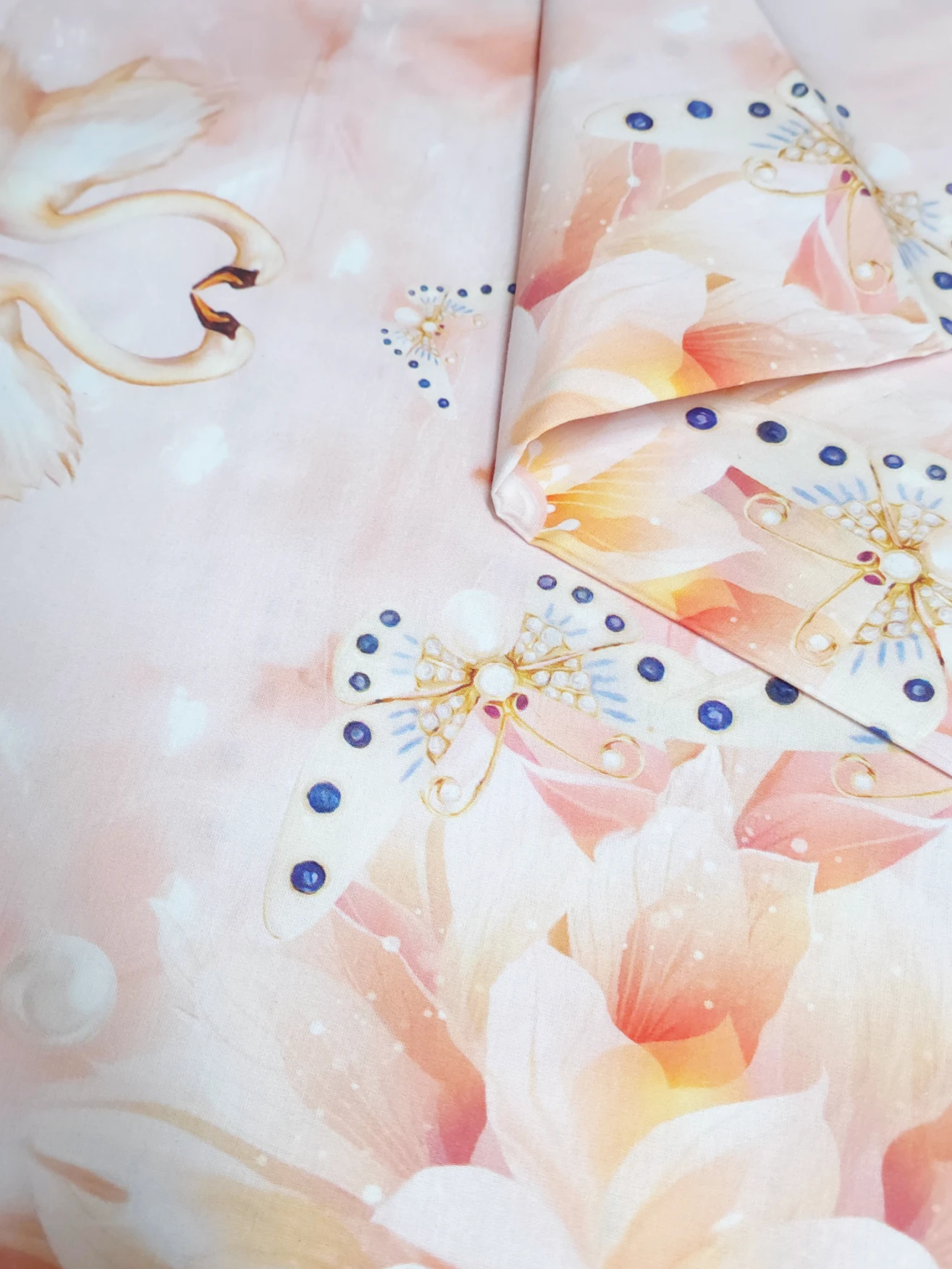 Bumbac ranforce premium Swan Grace Bloom