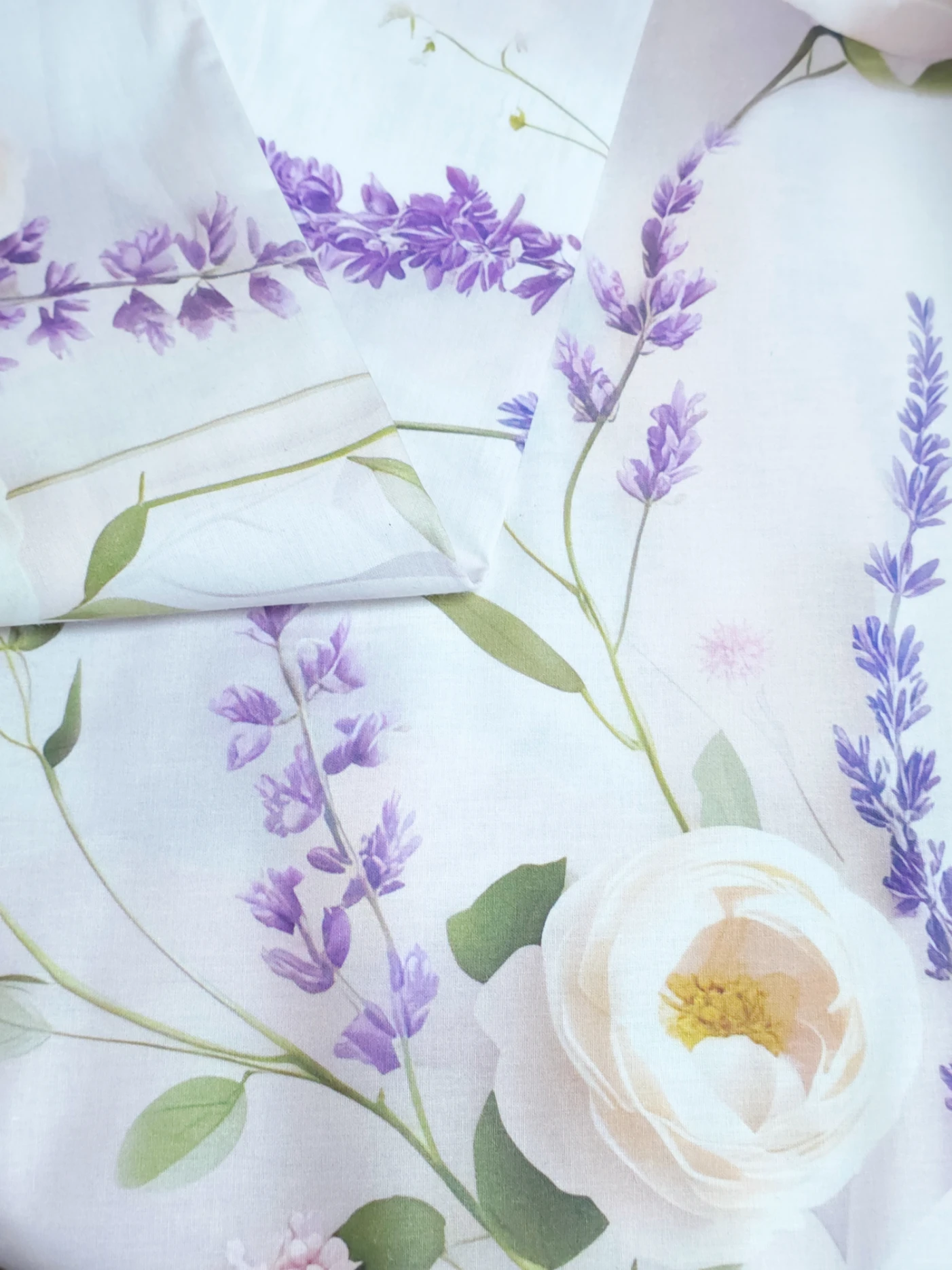 Bumbac ranforce premium Lavender Rose Garden