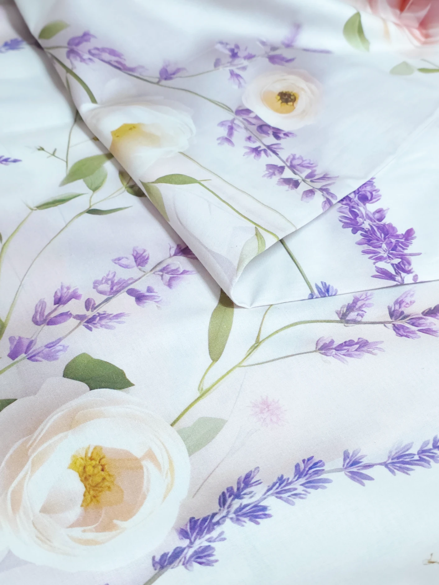 Bumbac ranforce premium Lavender Rose Garden