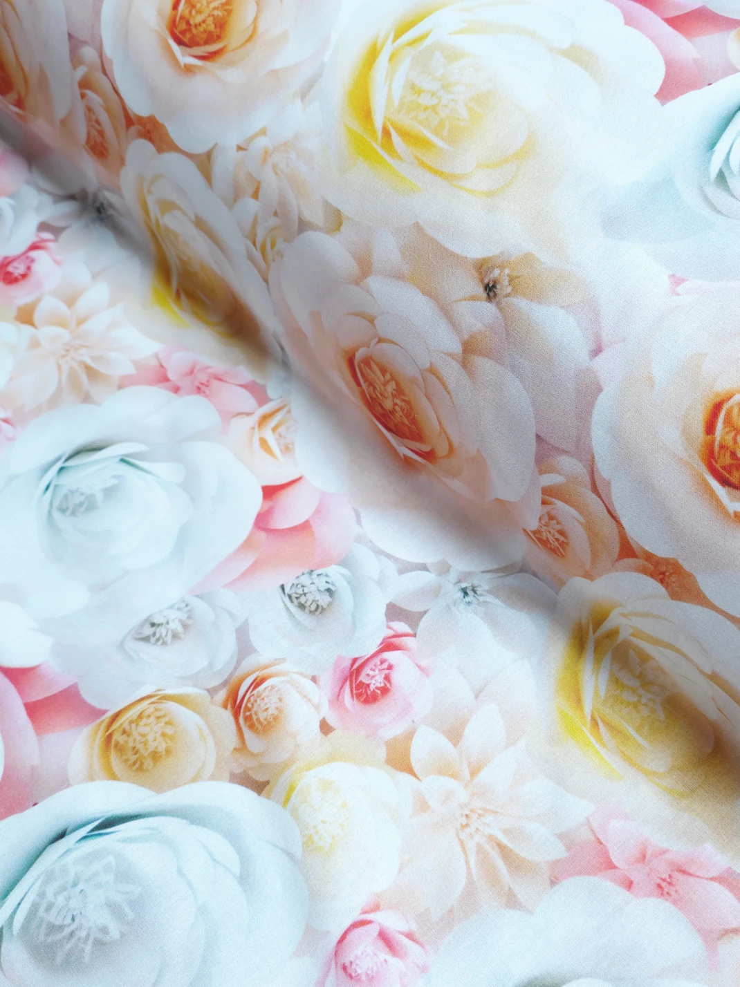 Bumbac ranforce premium Pastel Bloom Elegance