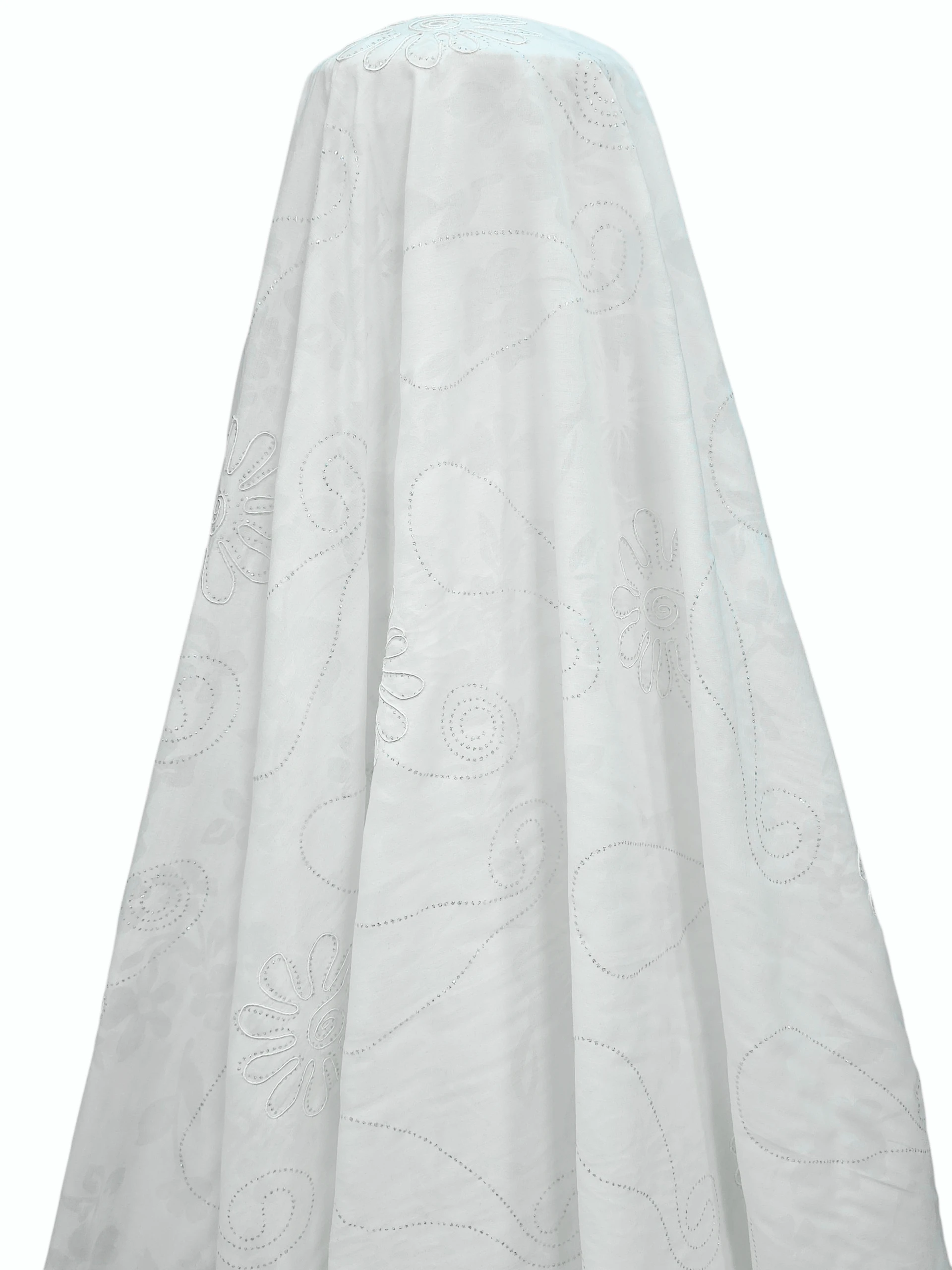 Poplin ivoire brodat model floral