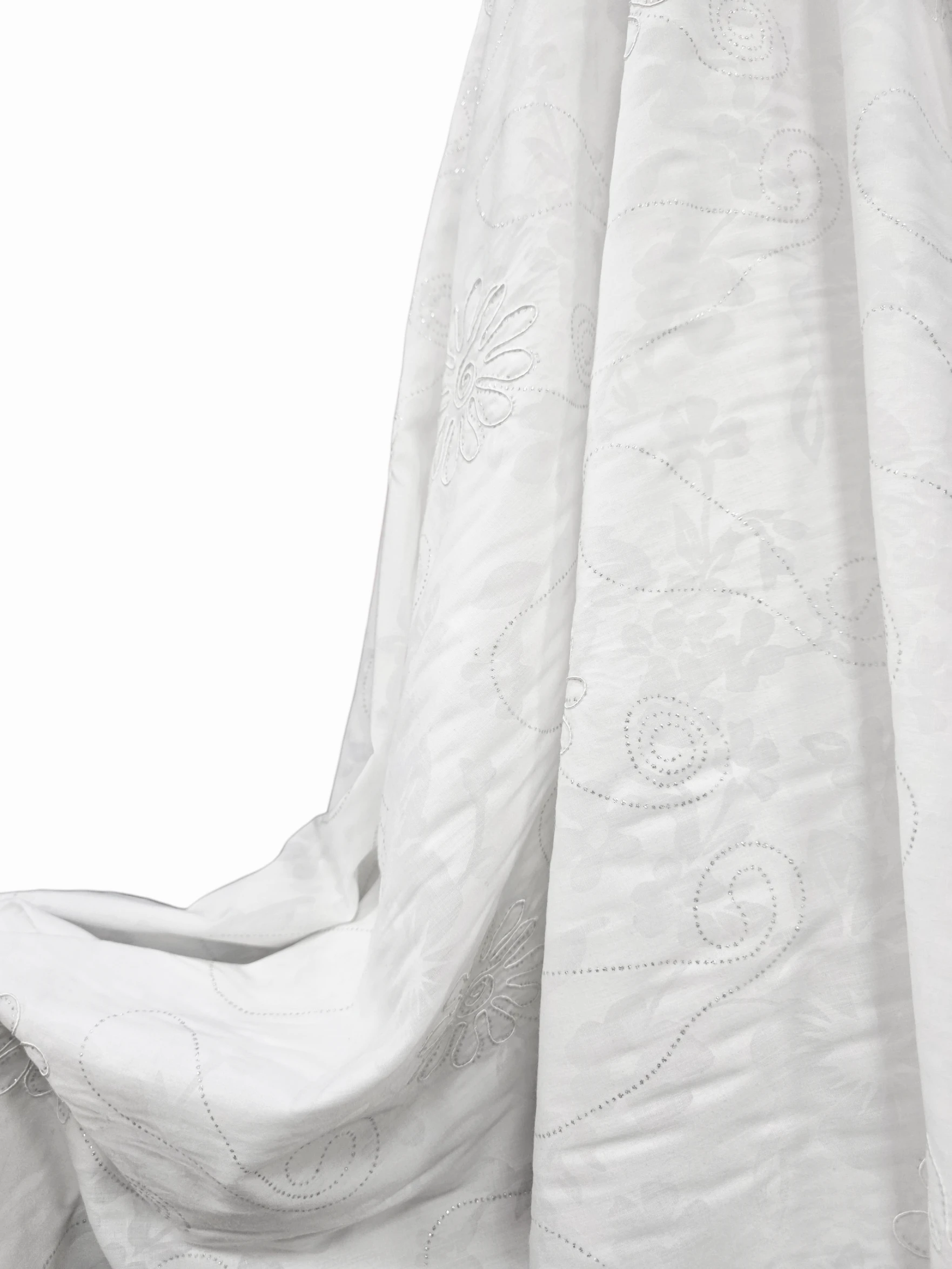 Poplin ivoire brodat model floral