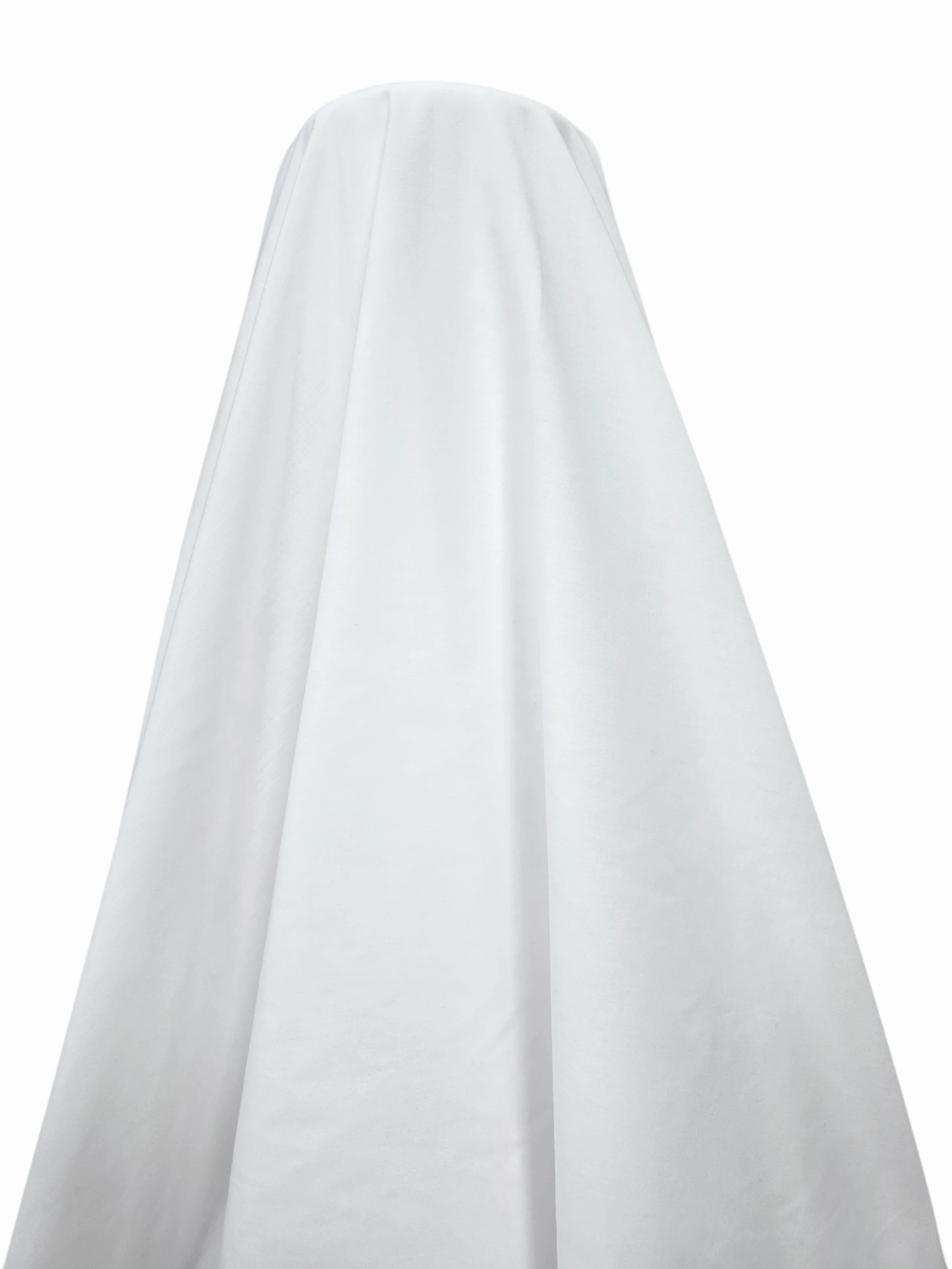 Poplin usor elastic alb