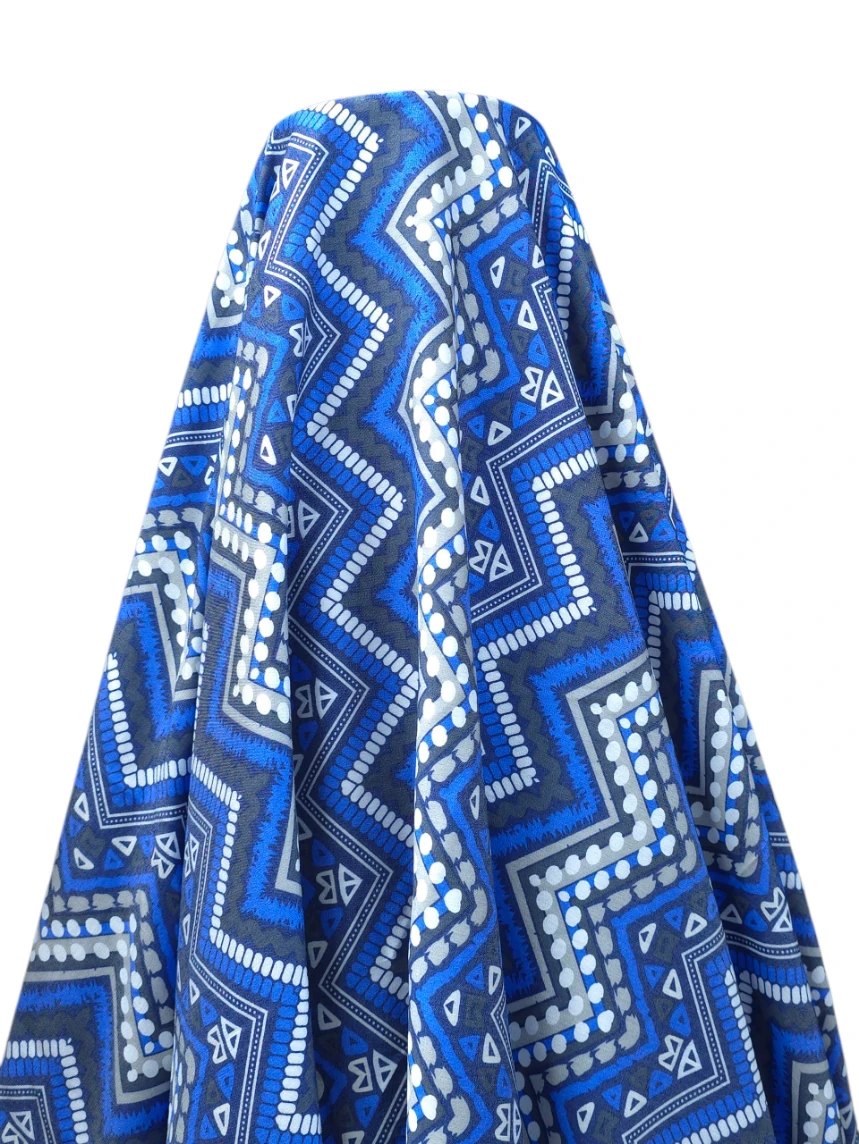 Blug subțire imprimat albastru si bleu tribal