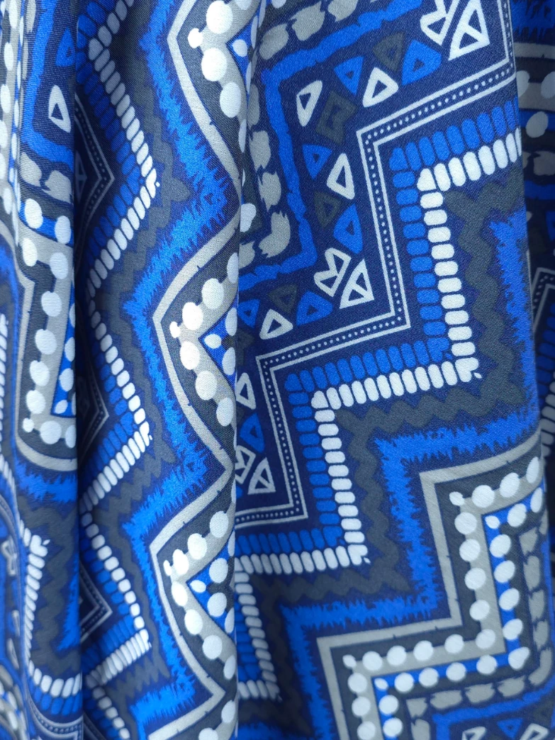 Blug subțire imprimat albastru si bleu tribal