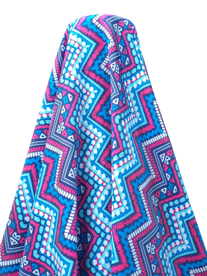 Blug subțire imprimat fuchsia & turcoaz tribal