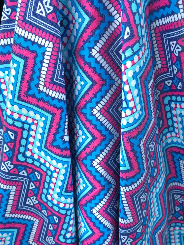 Blug subțire imprimat fuchsia & turcoaz tribal