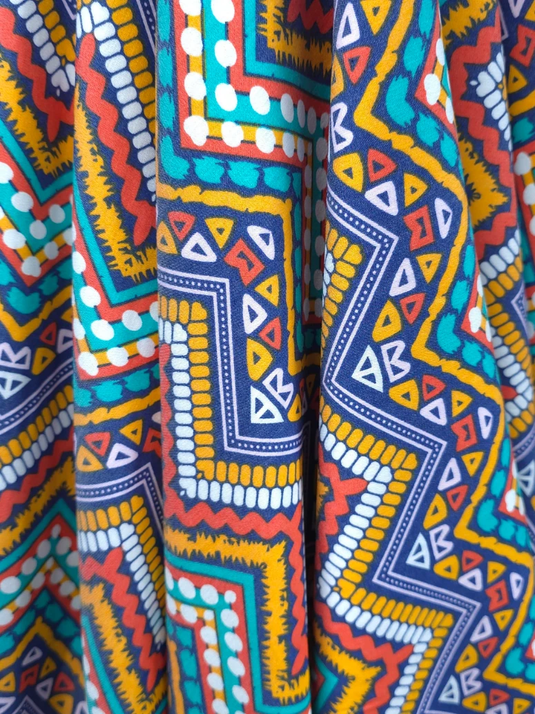 Blug subțire imprimat tribal multicolor