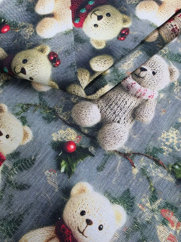 Bumbac lenjerie imprimeu ursuleti tricotati digital Craciun