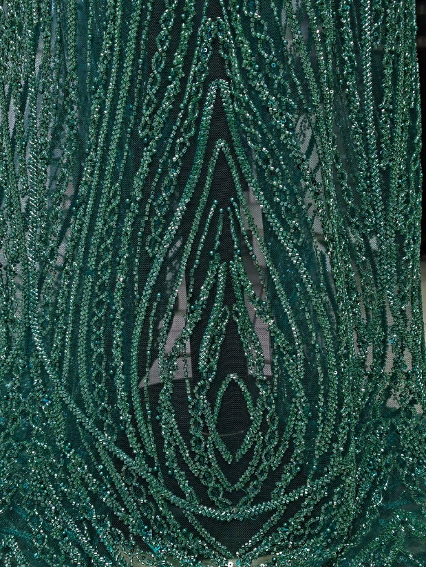 Broderie brodata cu margele verde