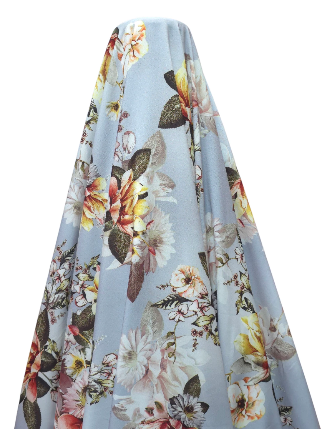 Matase tip piersica floral pe fundal gri