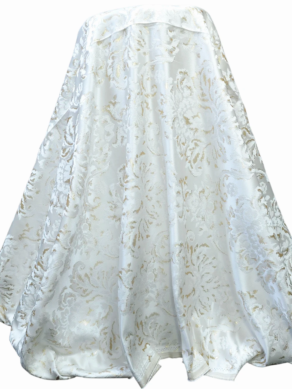 Material draperie jacquard barok ivoire cu model auriu