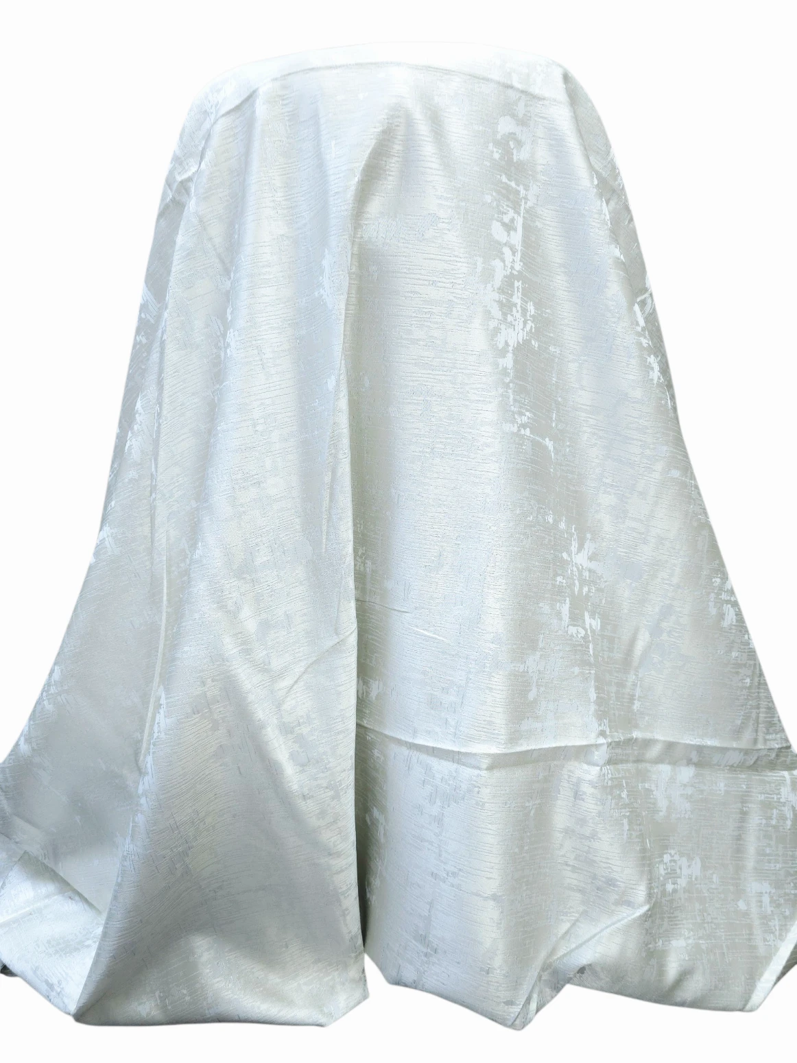 Material draperie jacquard ivoire cu textura abstracta