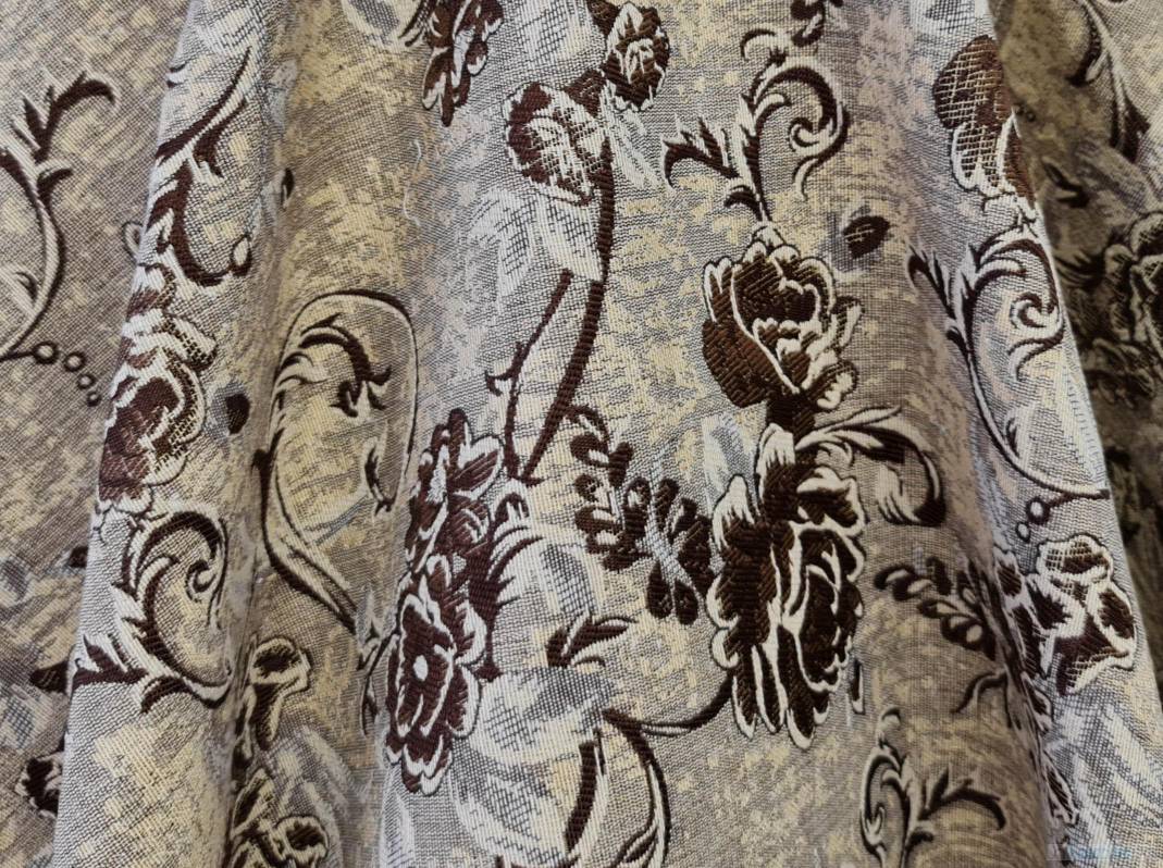 Material tapiterie goblen bej cu imprimeu floral