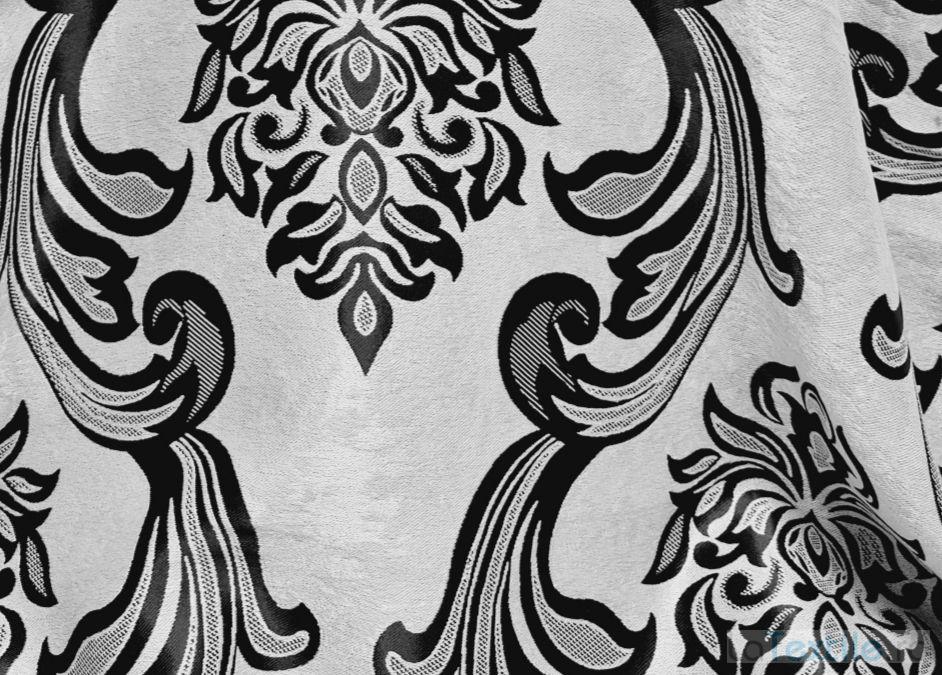 Material draperie cu 2 fete gri cu model baroc
