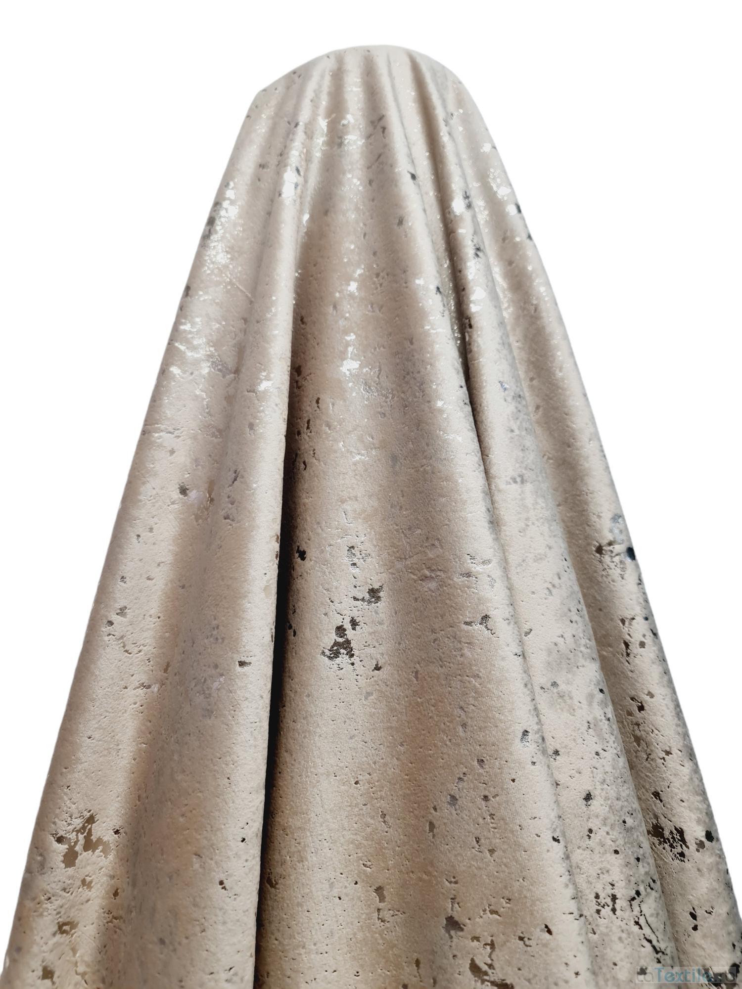 Draperie catifea Glamour bej cu insertii aurii
