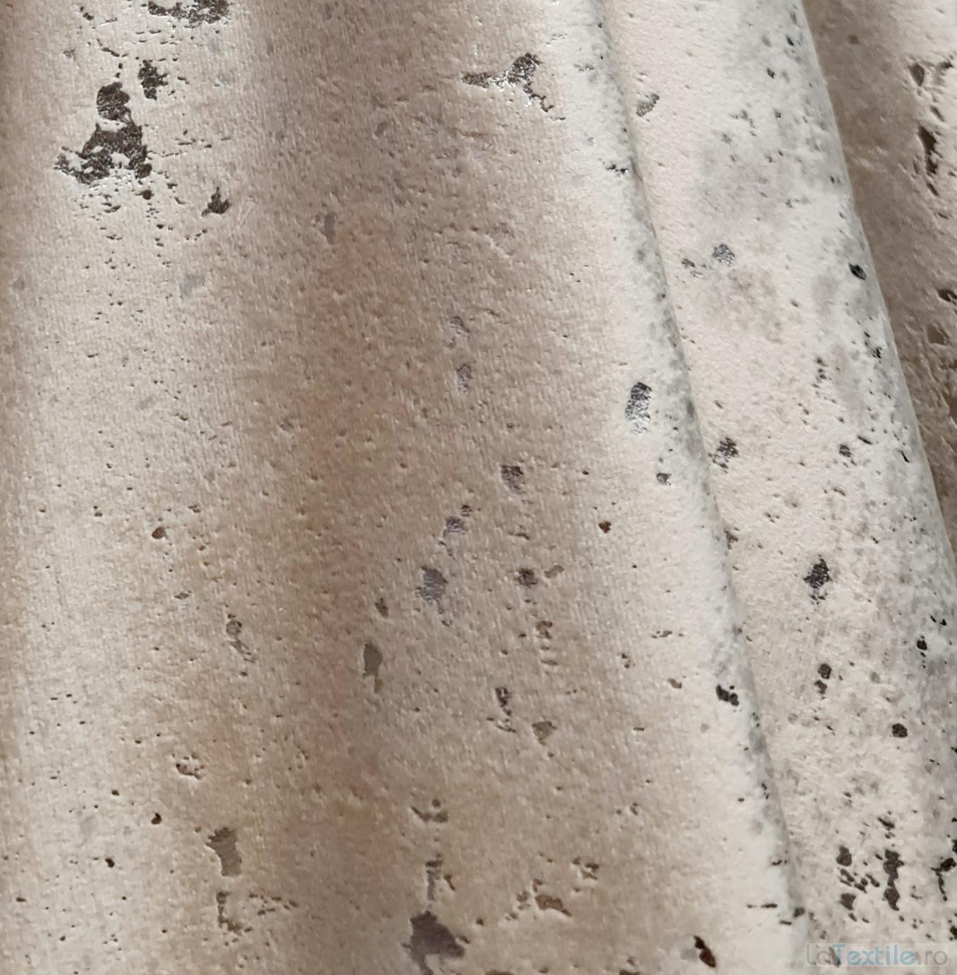 Draperie catifea Glamour bej cu insertii aurii