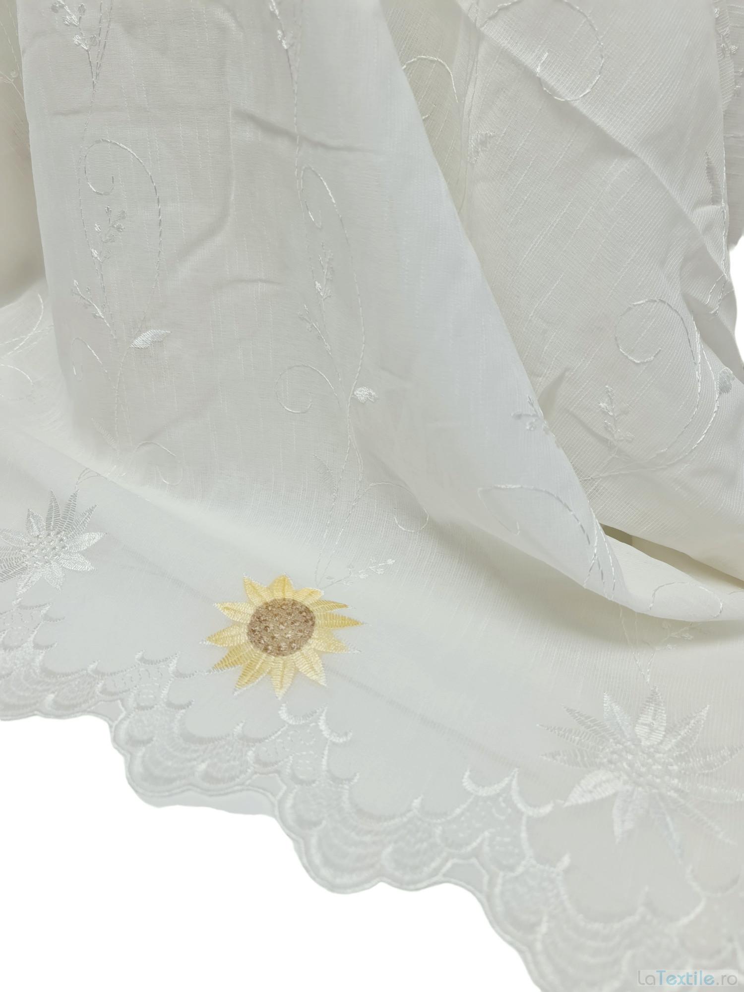 Material perdea bucatarie brodata floarea soarelui