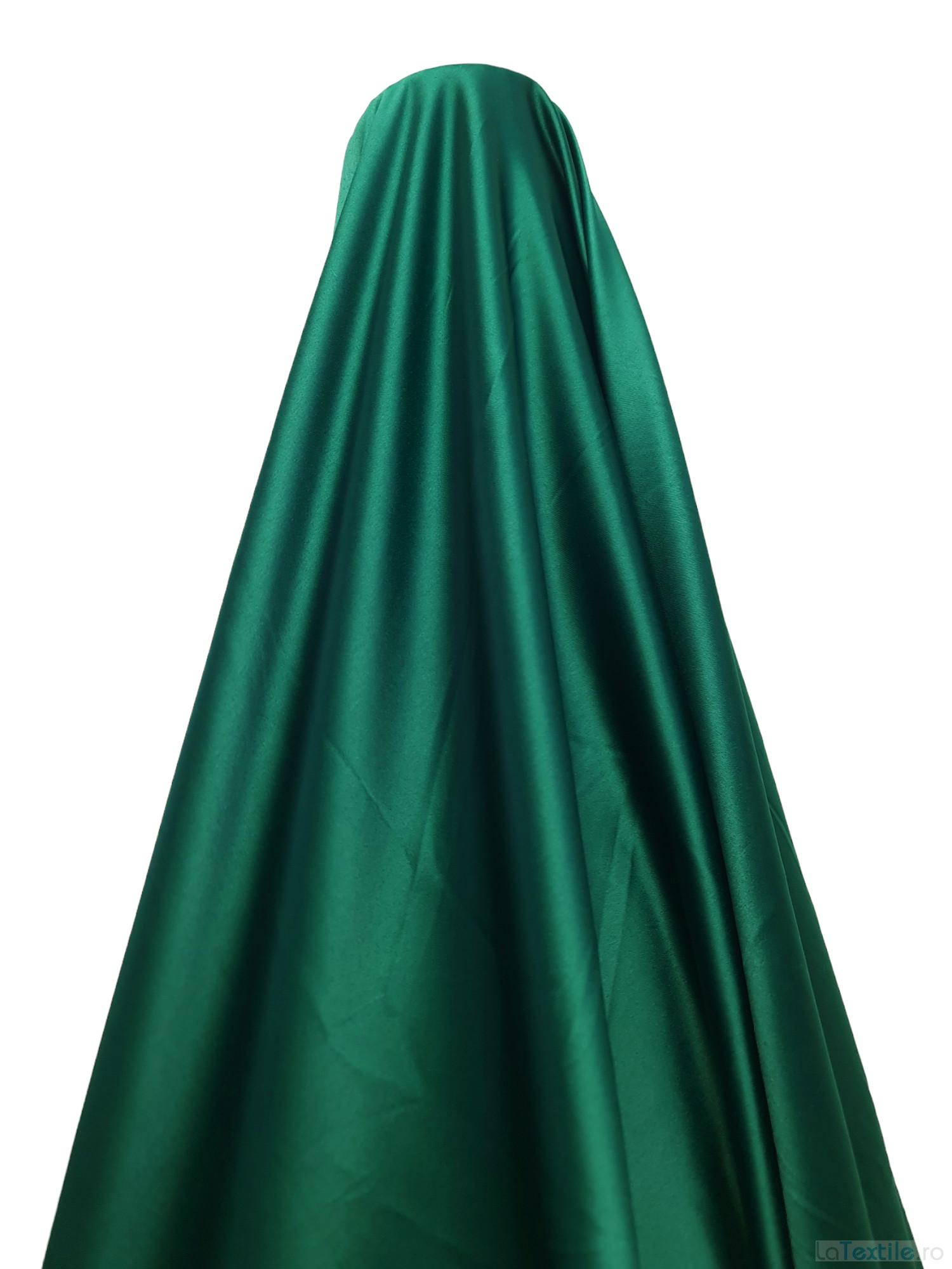 Tafta elastica Soft cu fir de matase verde inchis