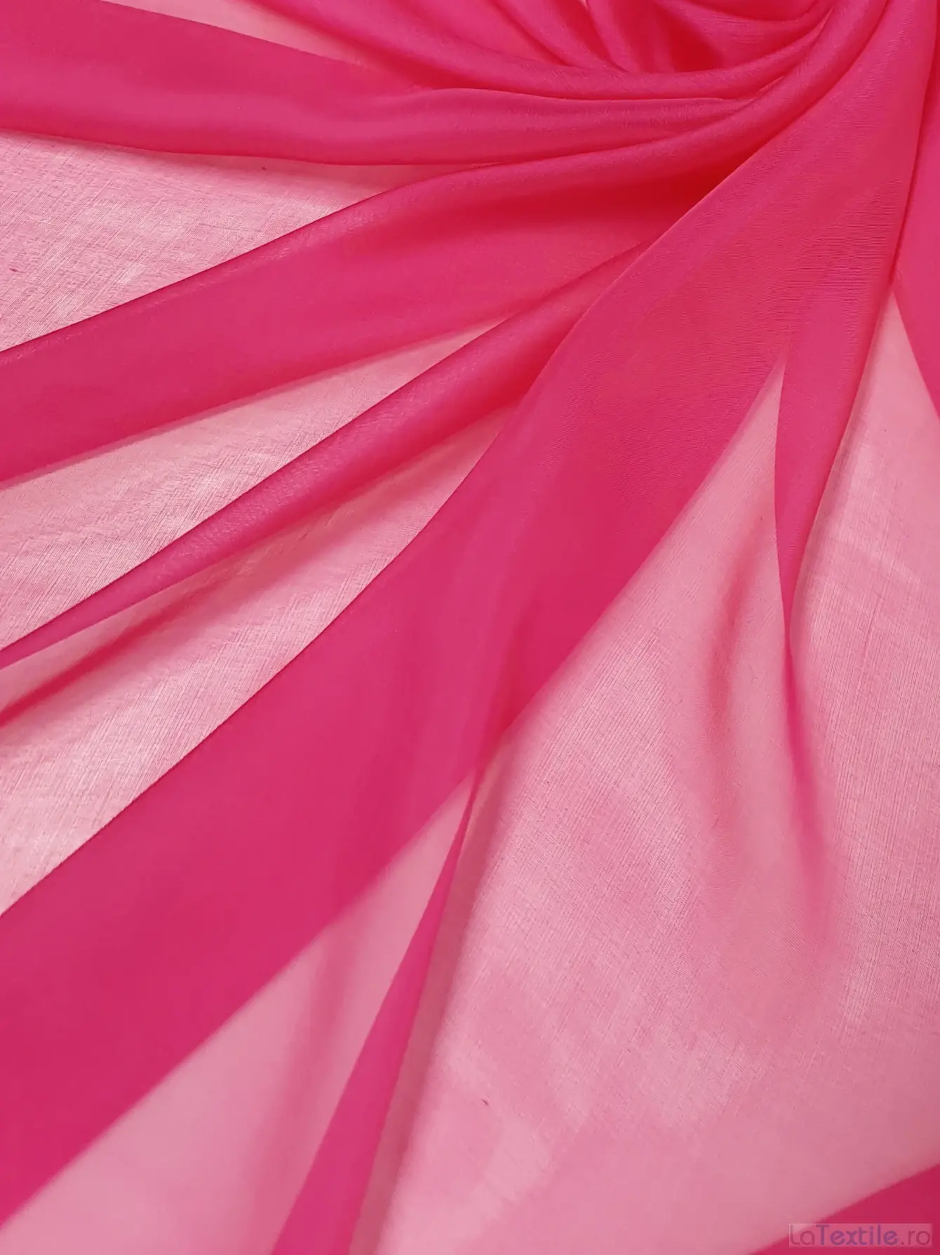 Matase naturala voal fuchsia