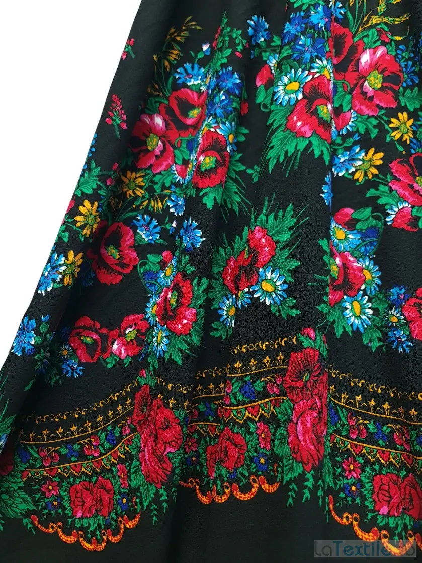 Jerse negru imprimeu traditional
