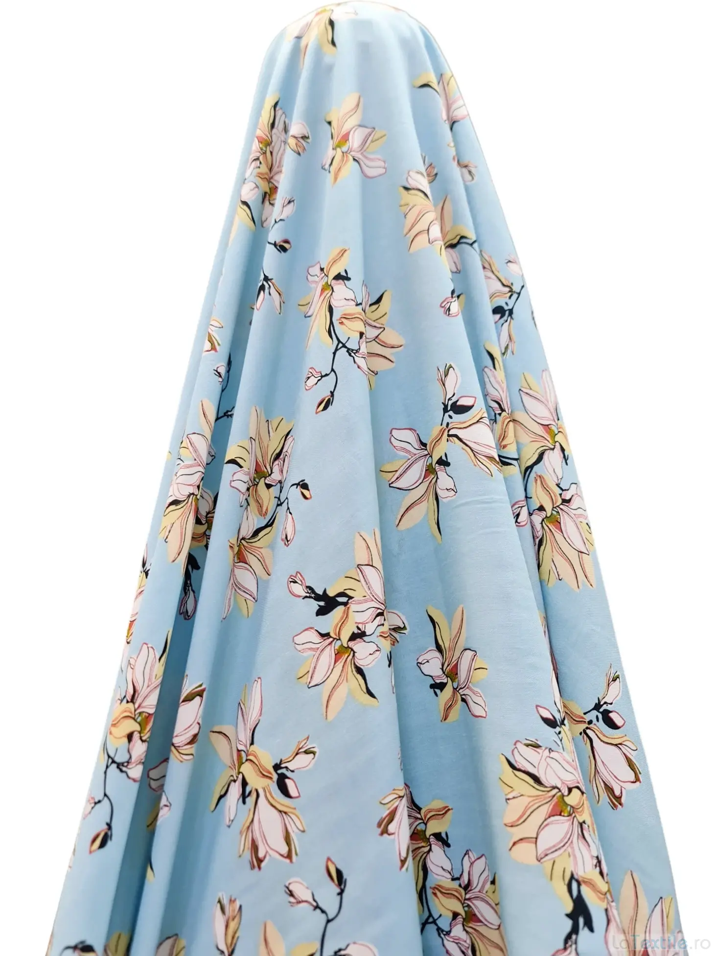 Vascoza fundal bleu cu imprimeu floral
