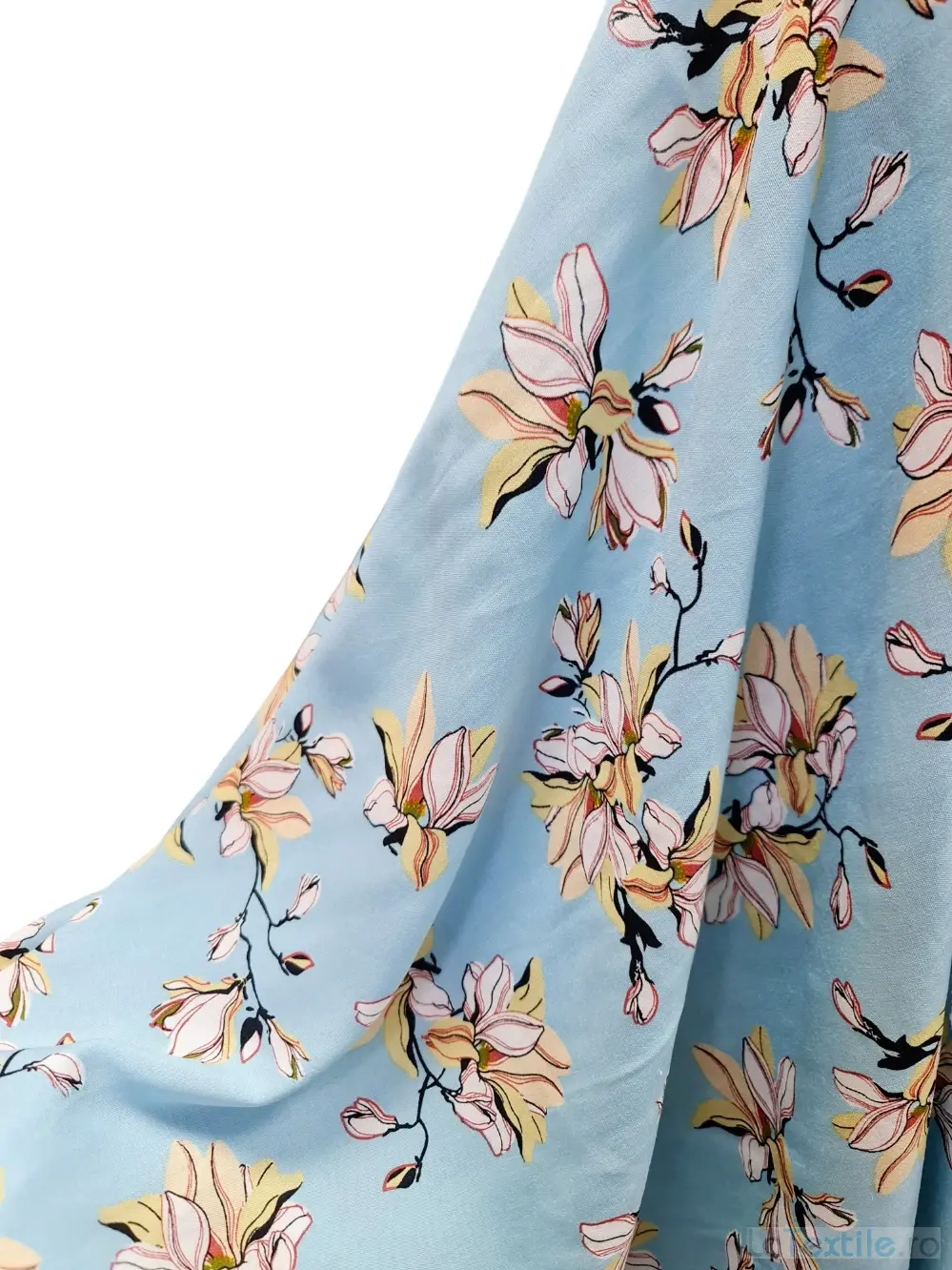 Vascoza fundal bleu cu imprimeu floral