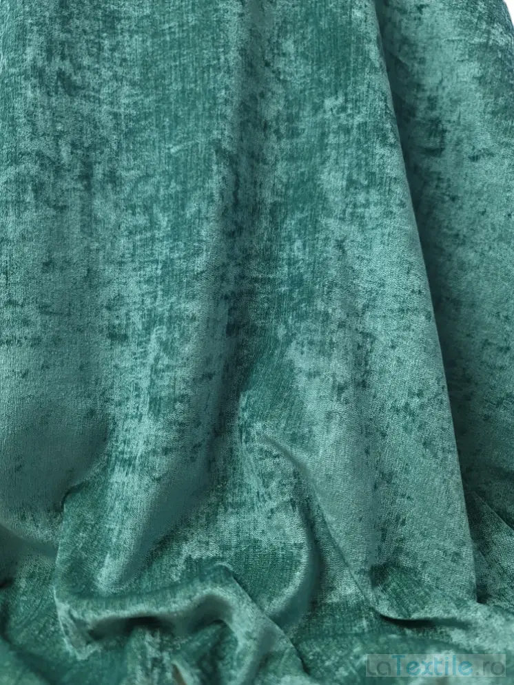 Material draperie Chenille verde turcoaz