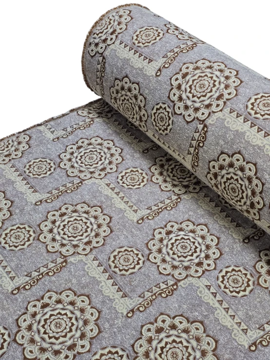 Stofa tip goblen pentru tapiterie imprimeu floral nuante de bej