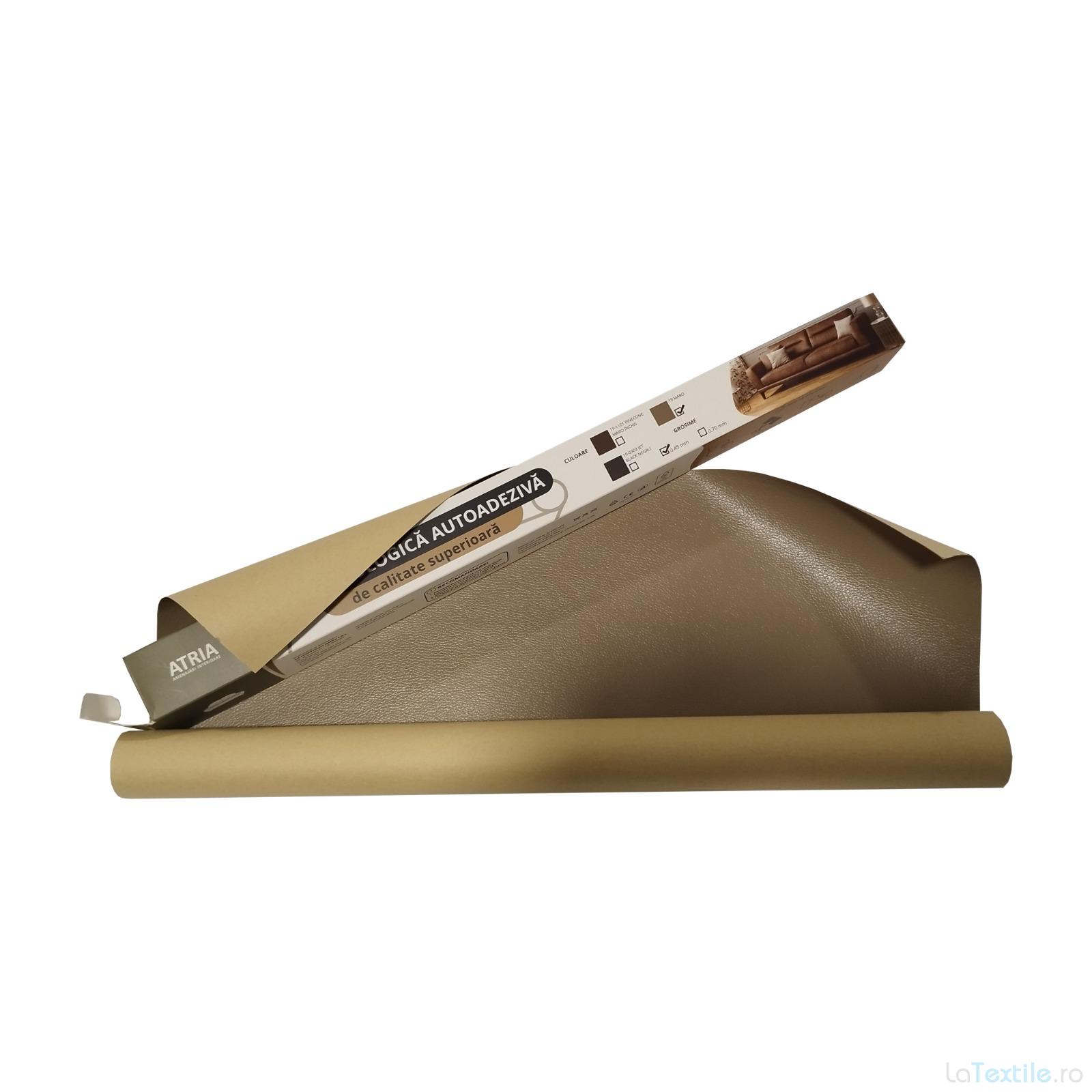 Piele ecologica autoadeziva 50x137cm grej lucios 0.45mm
