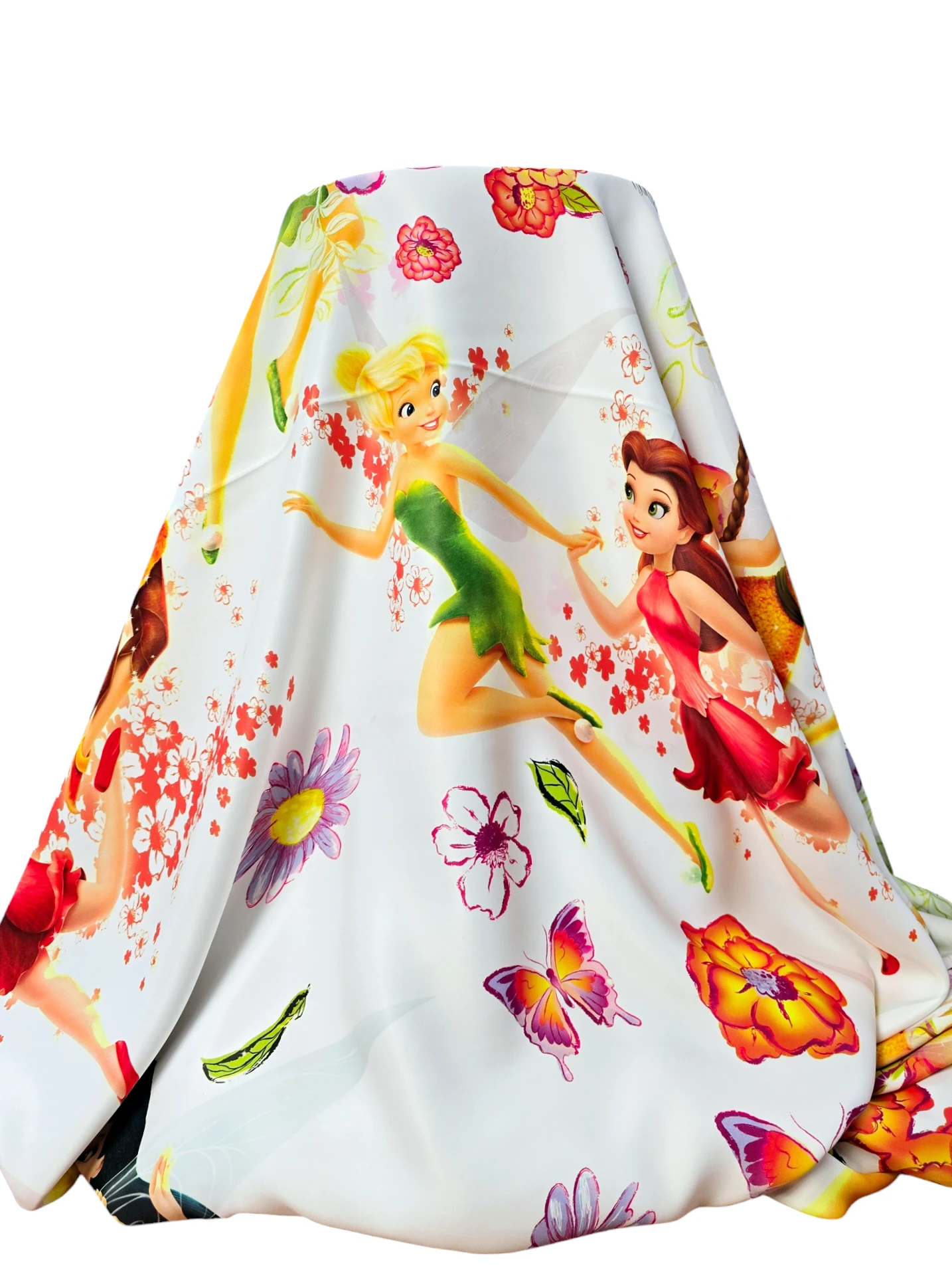 Material draperie satinat imprimeu Tinkerbell