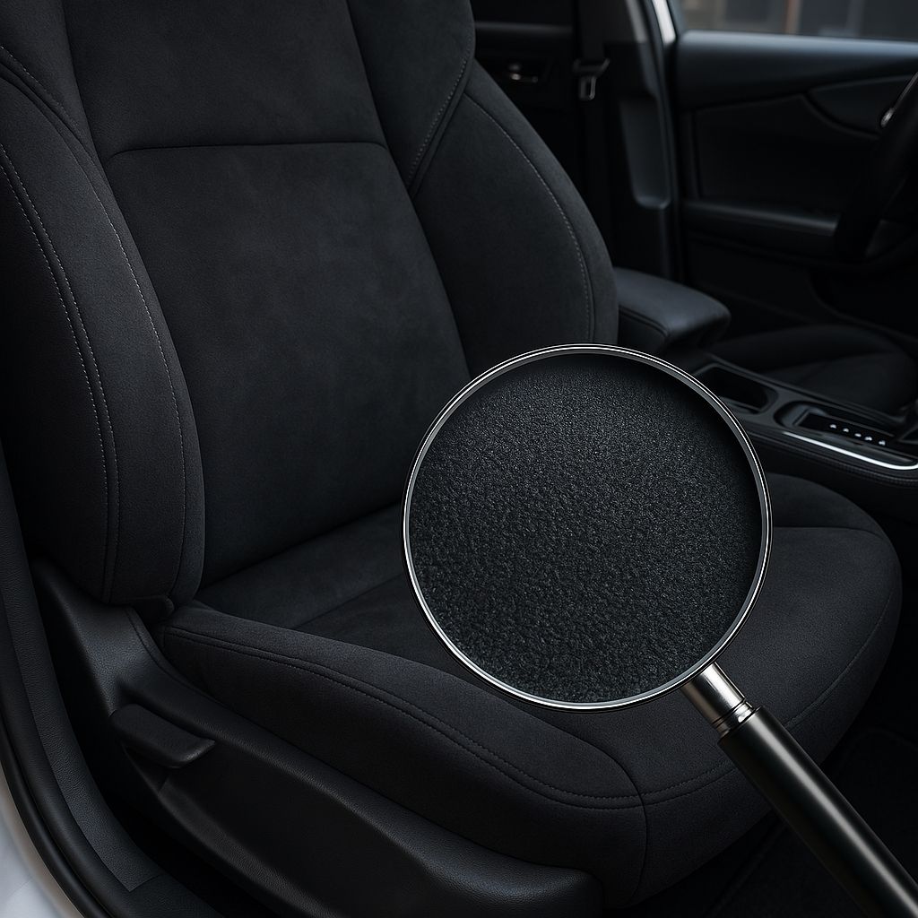 Tesatura tip Alcantara buretat neagra tapiterii capitonaje auto