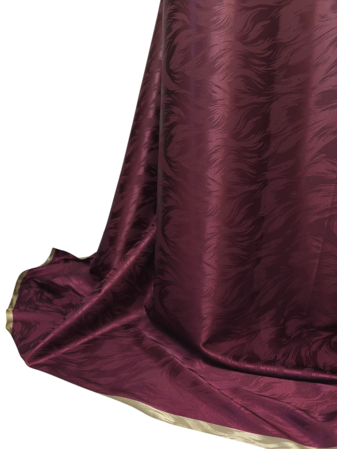 Matase satinata tip jacqard burgundy
