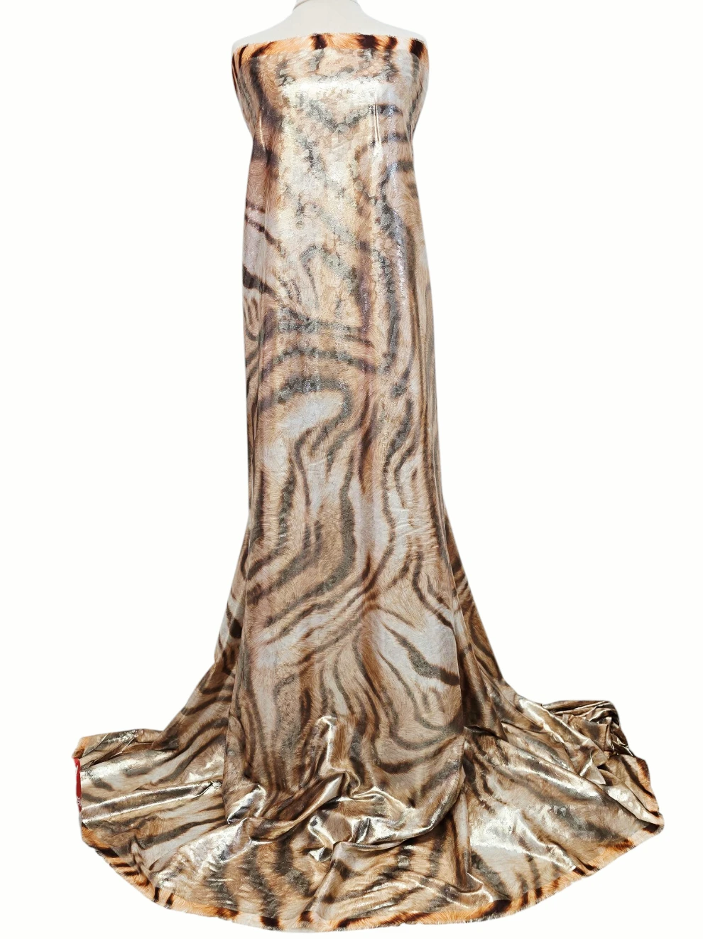 Matase animal print cu pelicula bej