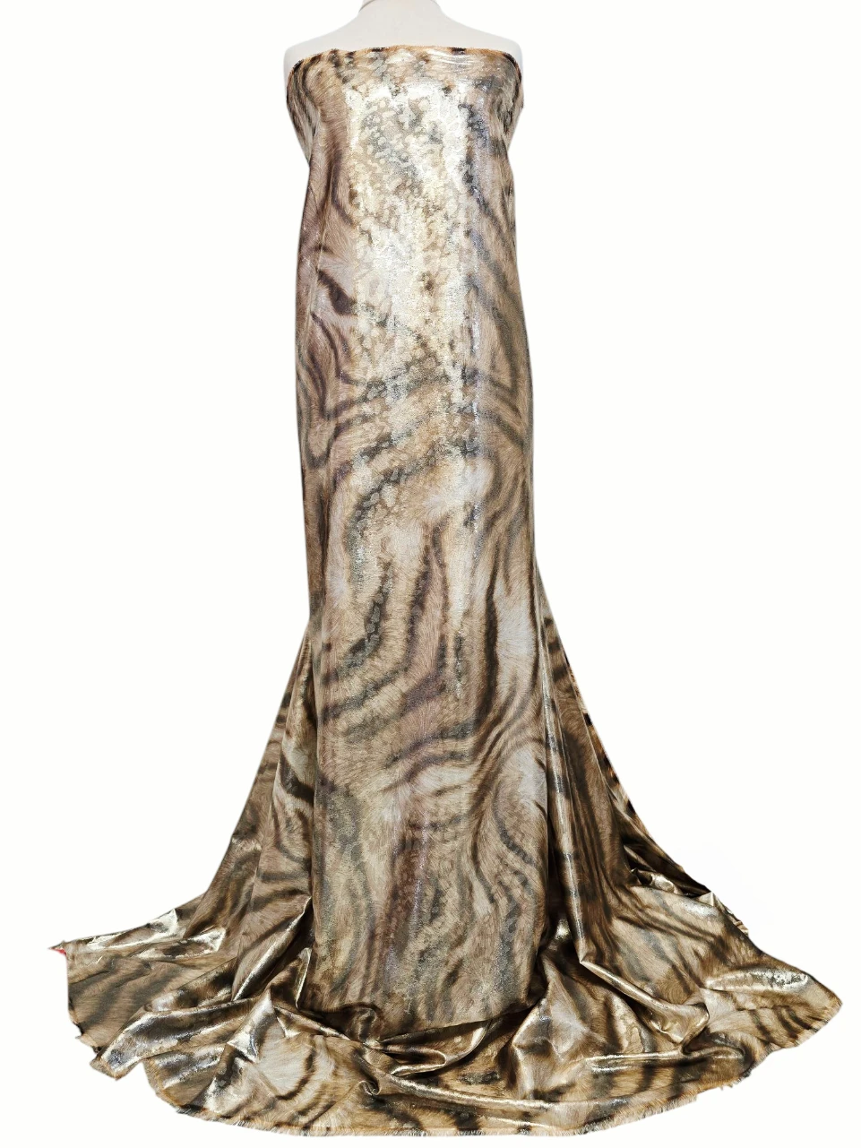 Matase animal print cu pelicula maro