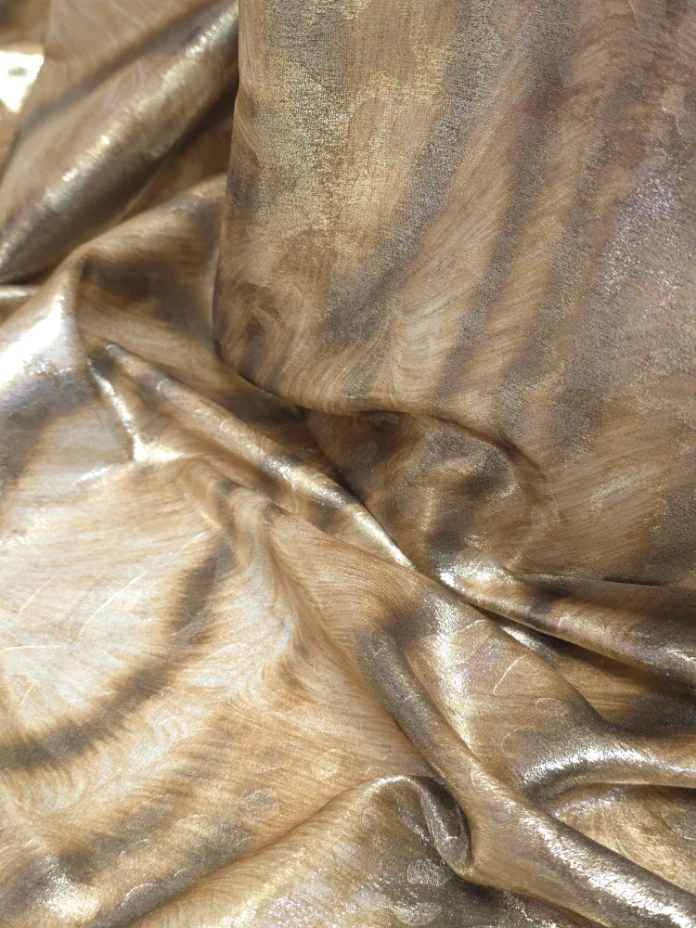 Matase animal print cu pelicula maro