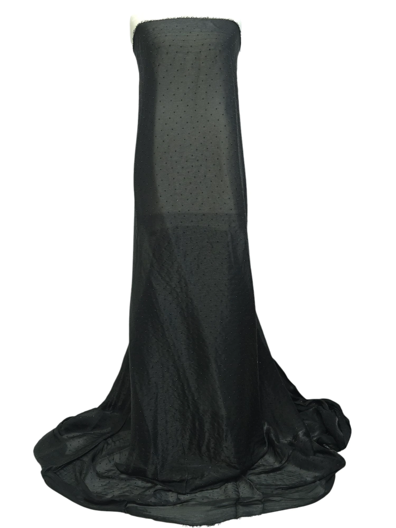 Organza neagra cu pietre aplicate