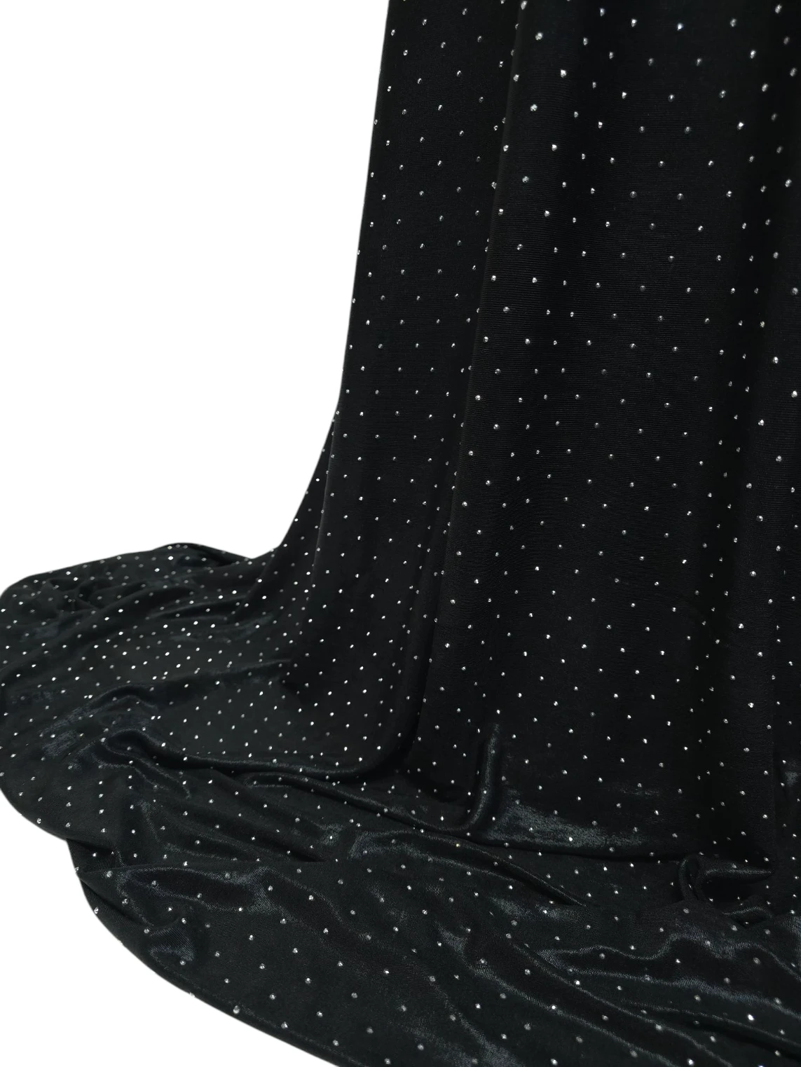 Lycra negru cu pelicula si pietre aplicate