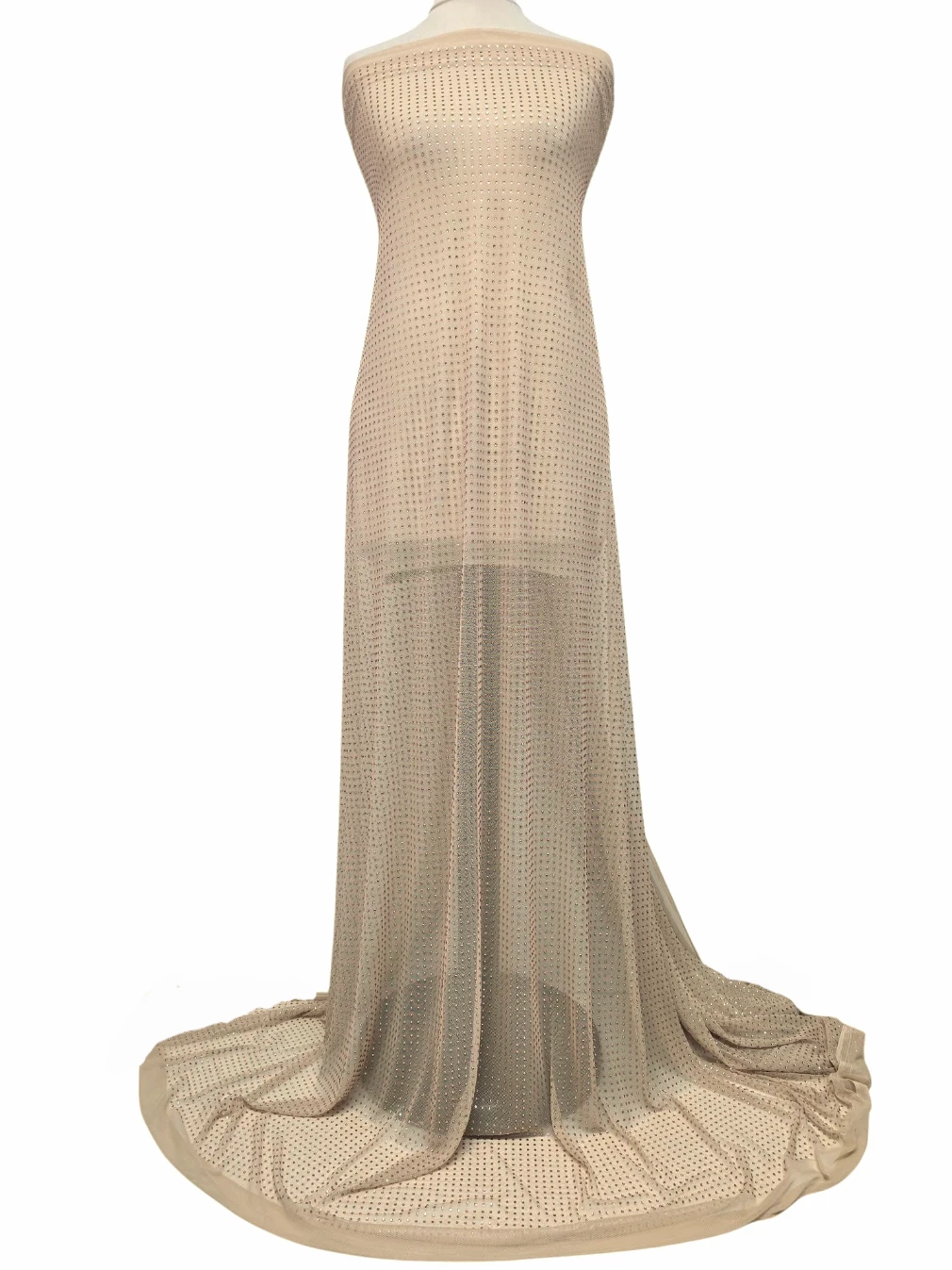 Tulle premium bej cu pietre aplicate