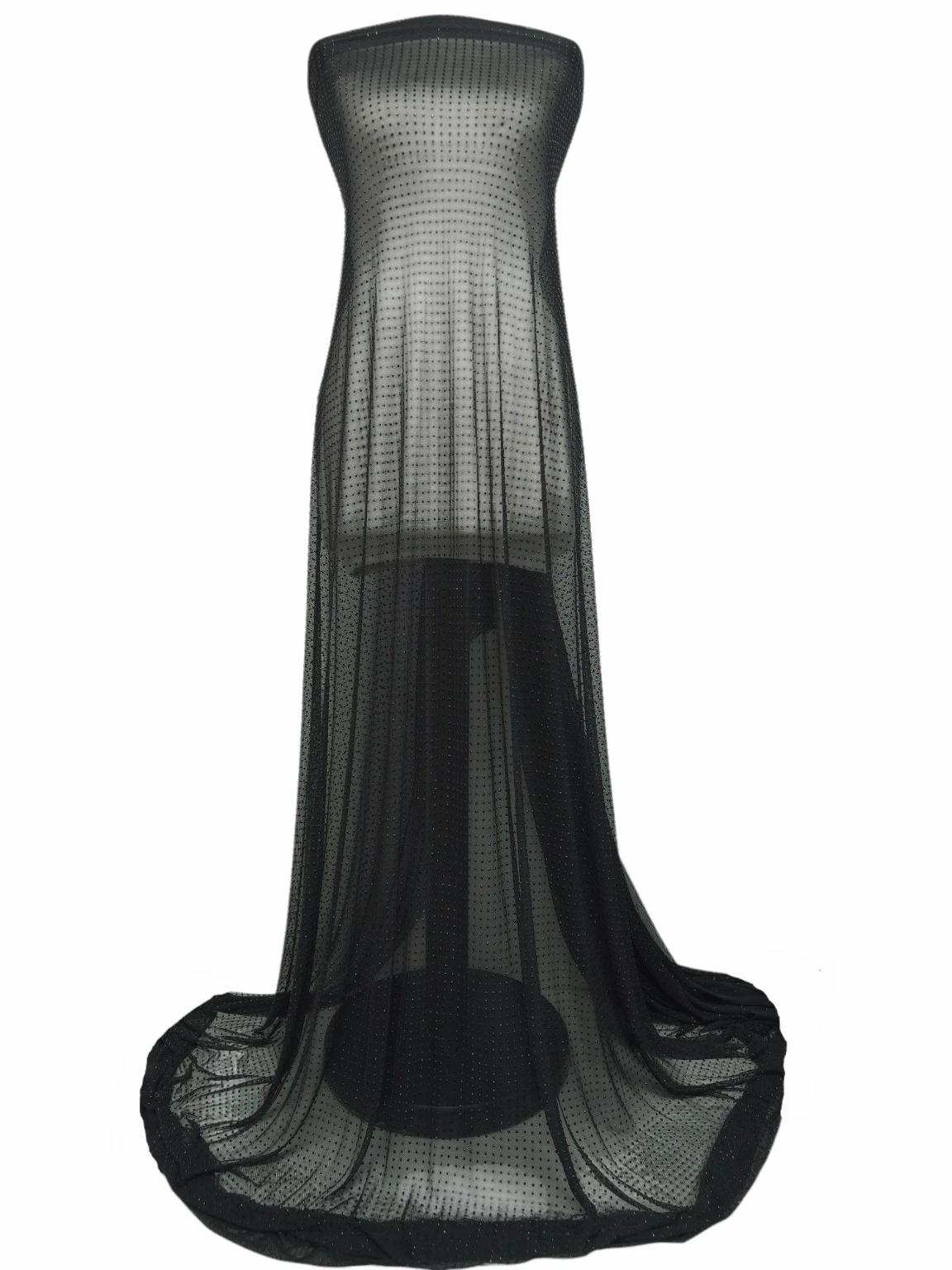 Tulle premium negru cu pietre aplicate