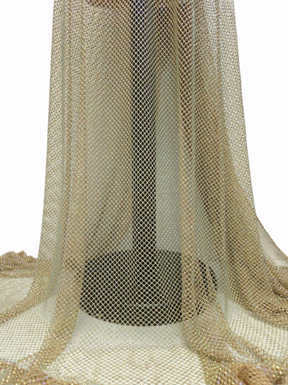 Mesh tesatura plasa bej cu pietricele multicolor